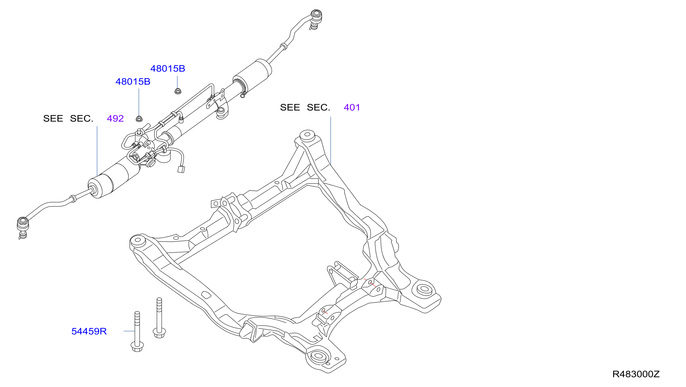 Diagram MONTAJE DEL MECANISMO DE DIRECCION for your Nissan