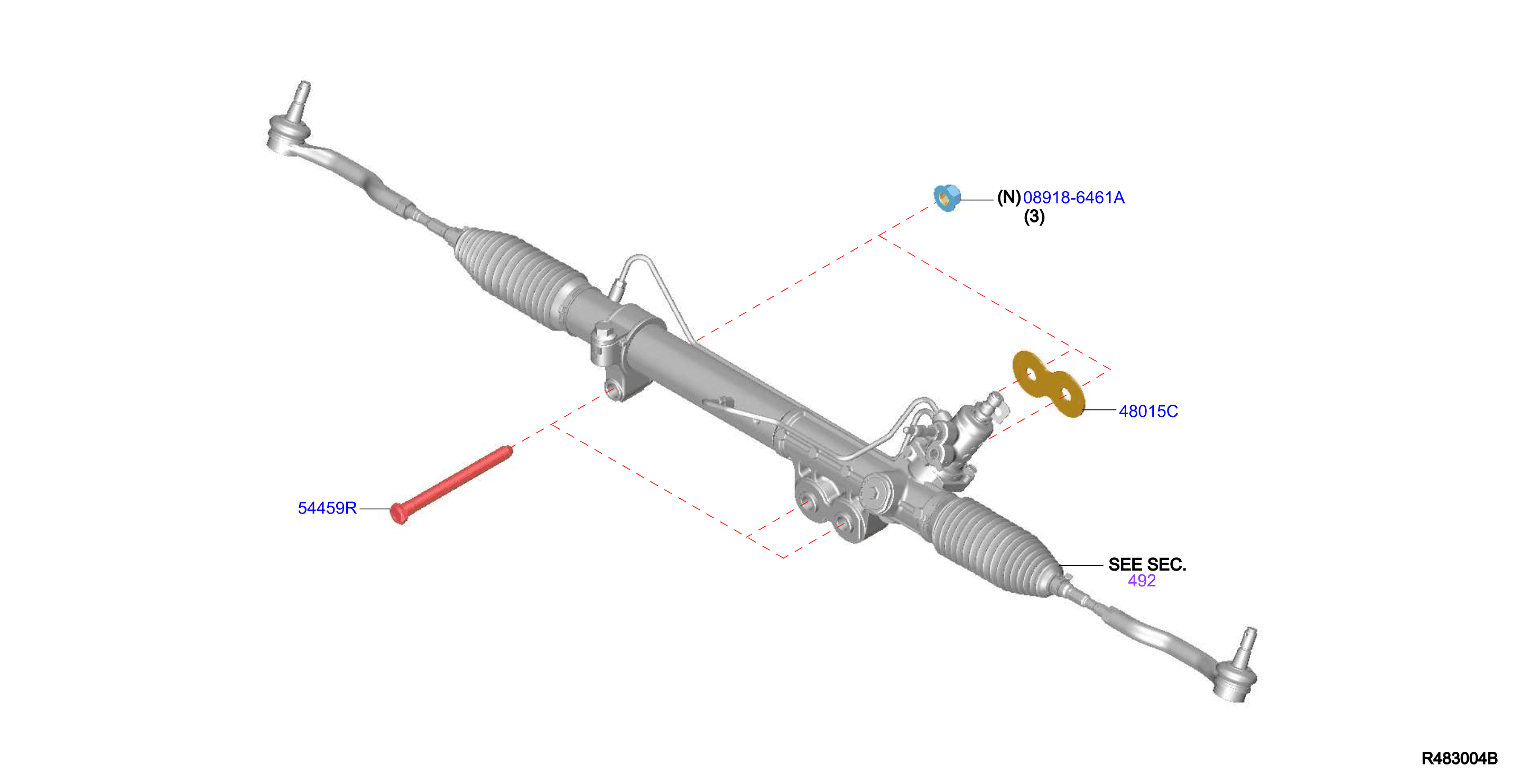 Diagram STEERING GEAR MOUNTING for your 2012 Nissan Titan XD King Cab PRO/4X  
