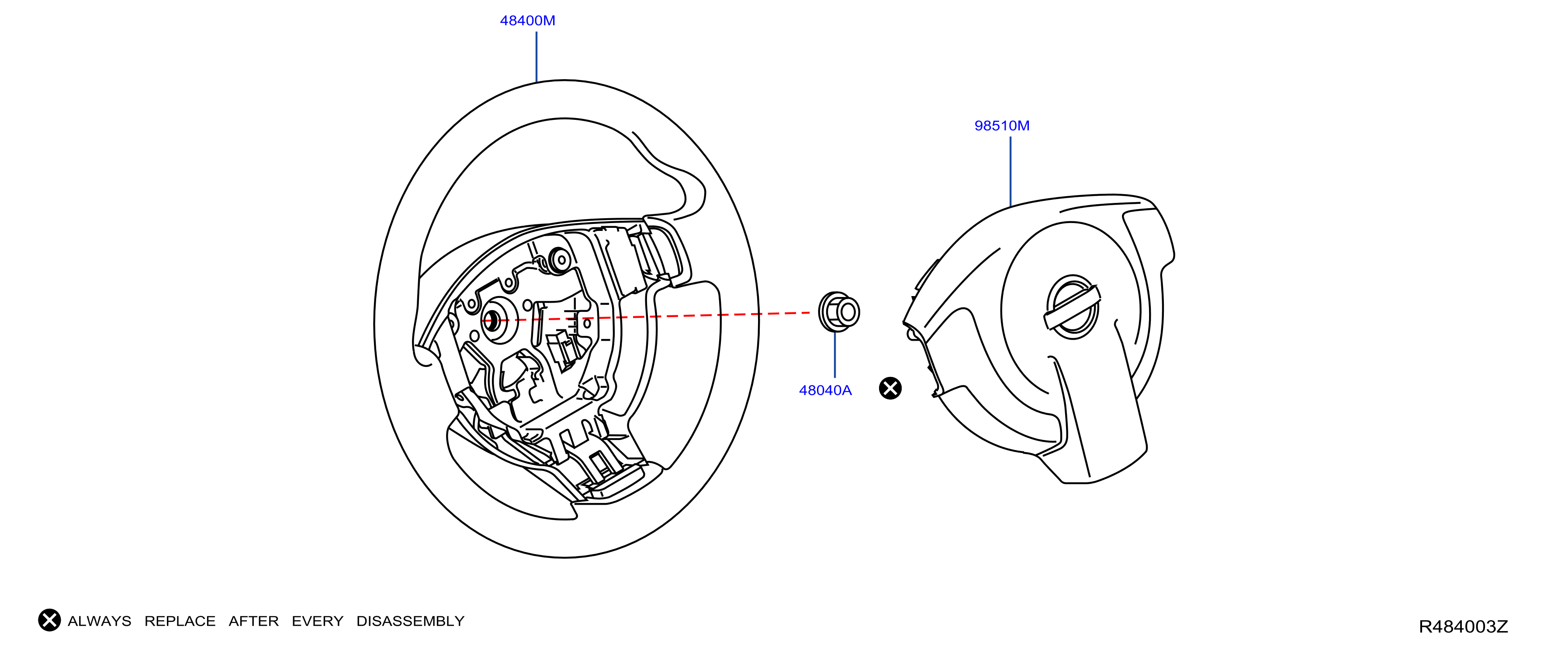 Diagram STEERING WHEEL for your 2002 Nissan Sentra   