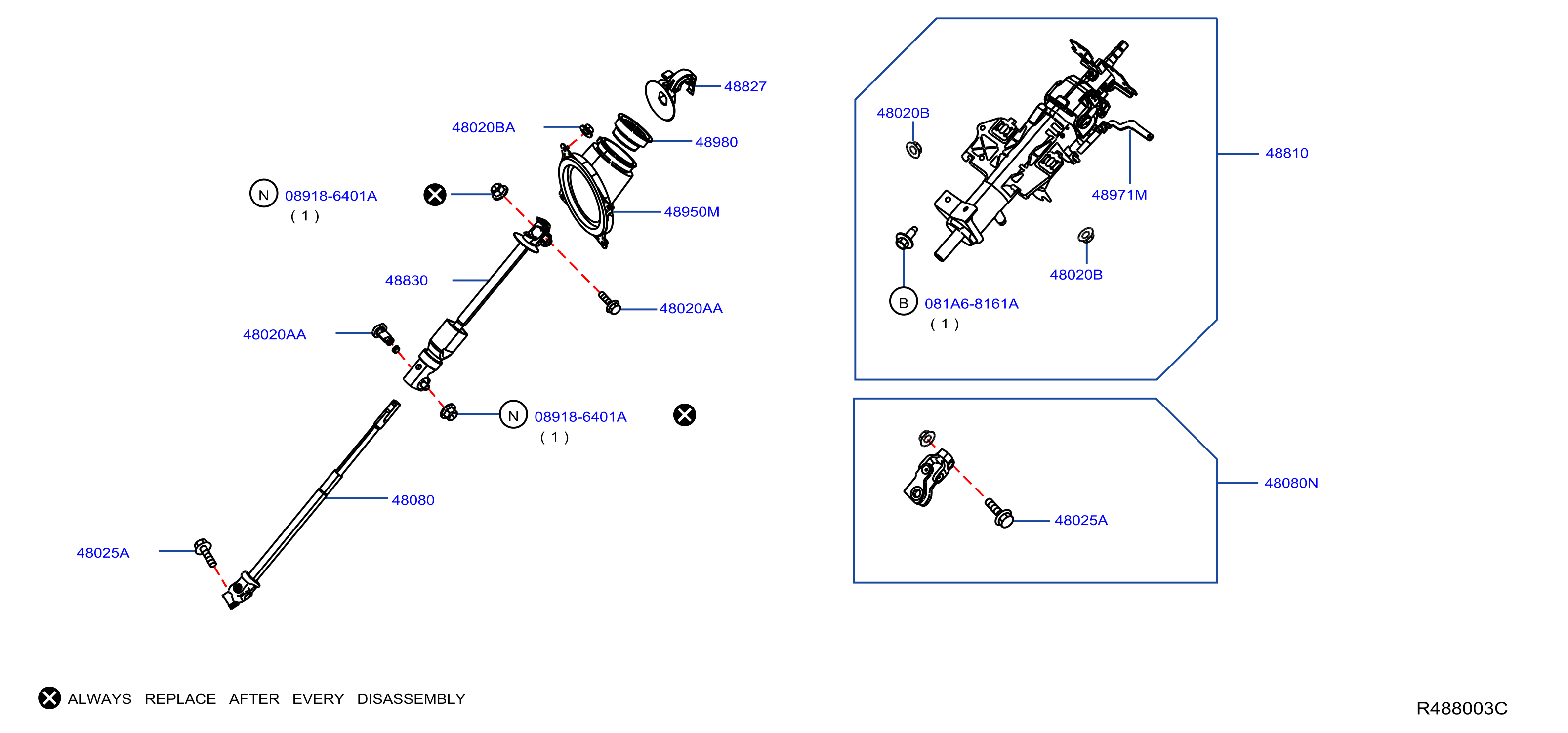 Diagram STEERING COLUMN for your 1992 Nissan Pathfinder   