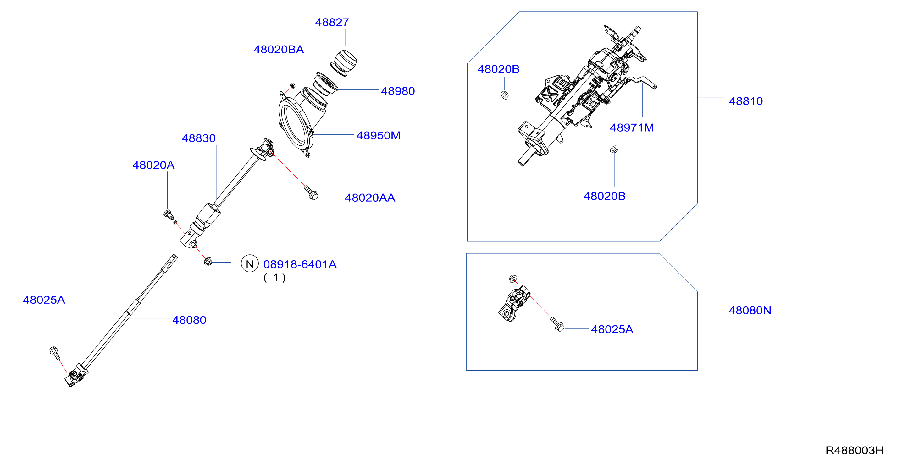 Diagram STEERING COLUMN for your 1992 Nissan Pathfinder   