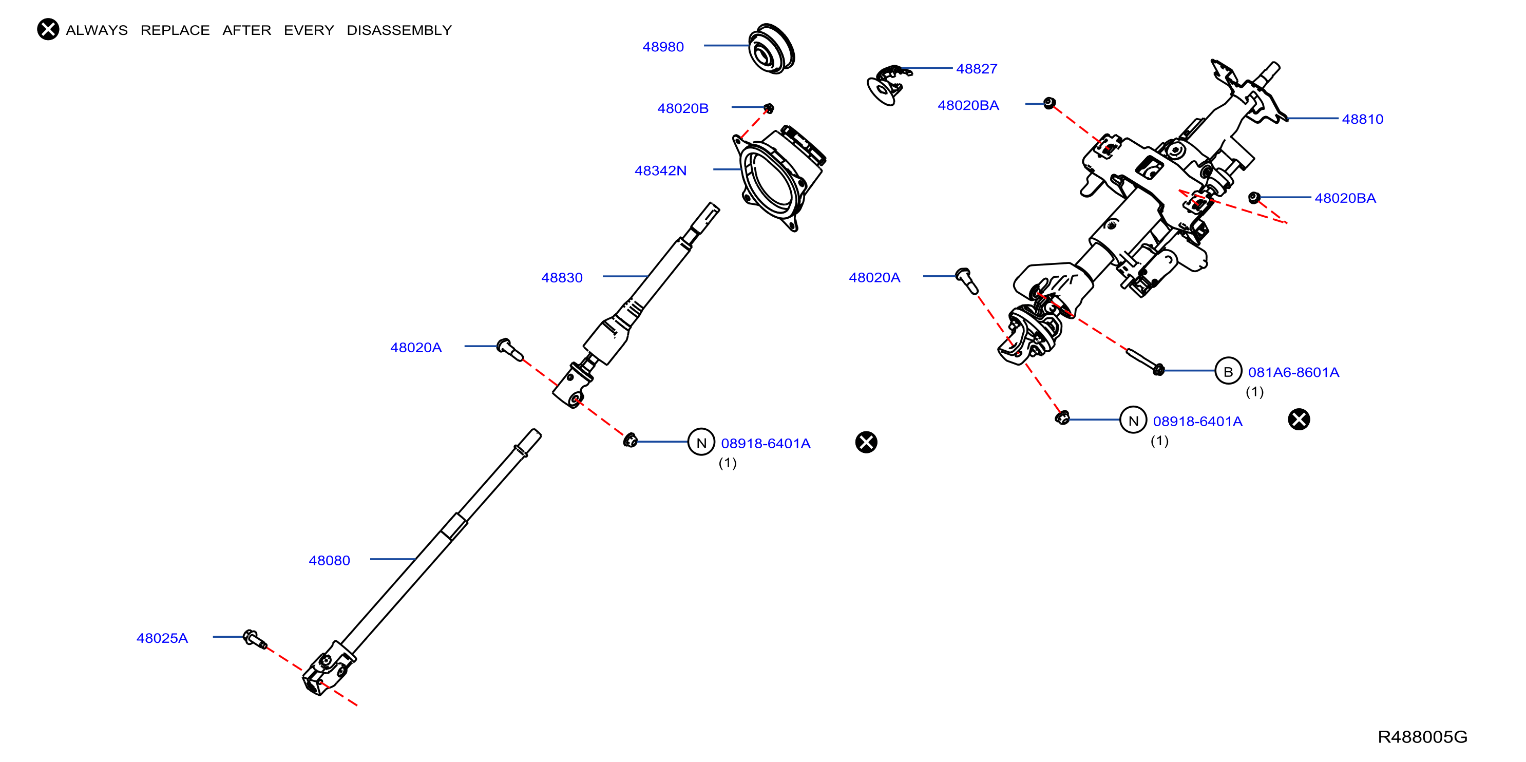 Diagram STEERING COLUMN for your 2003 Nissan Altima   