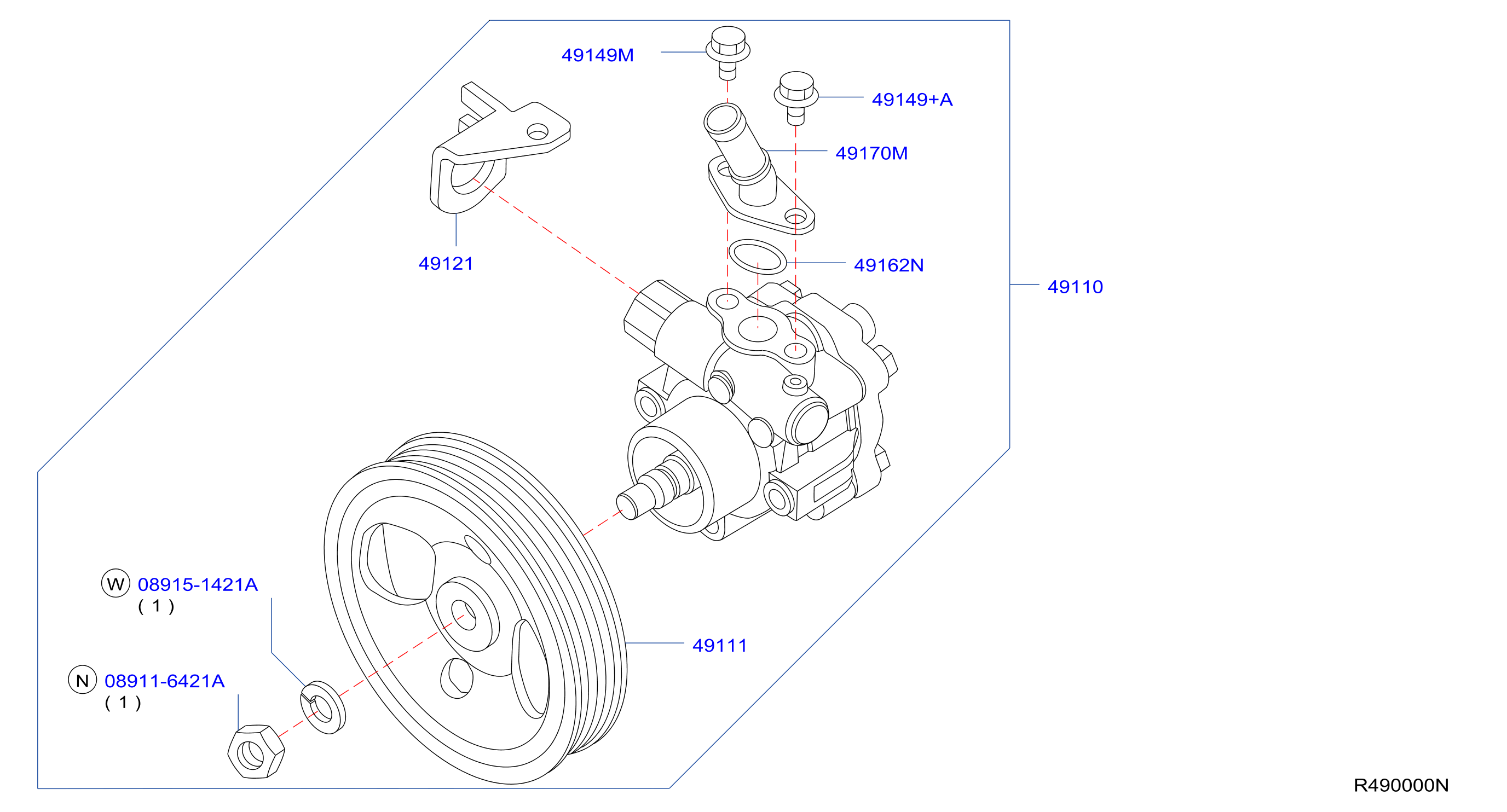 Nissan Rogue Power Steering Pump Pulley. Power Steering Pump