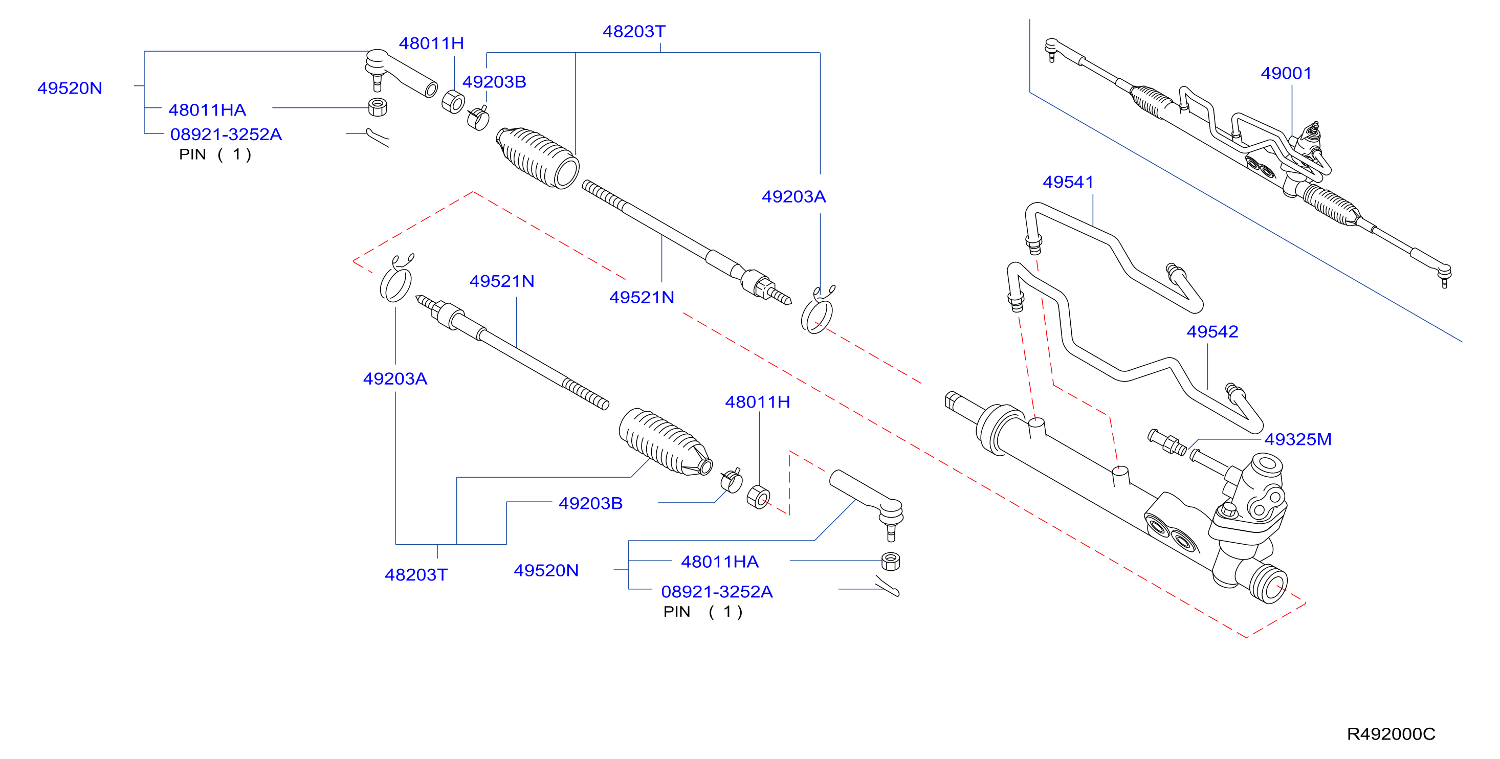 Diagram POWER STEERING GEAR for your Nissan Axxess  