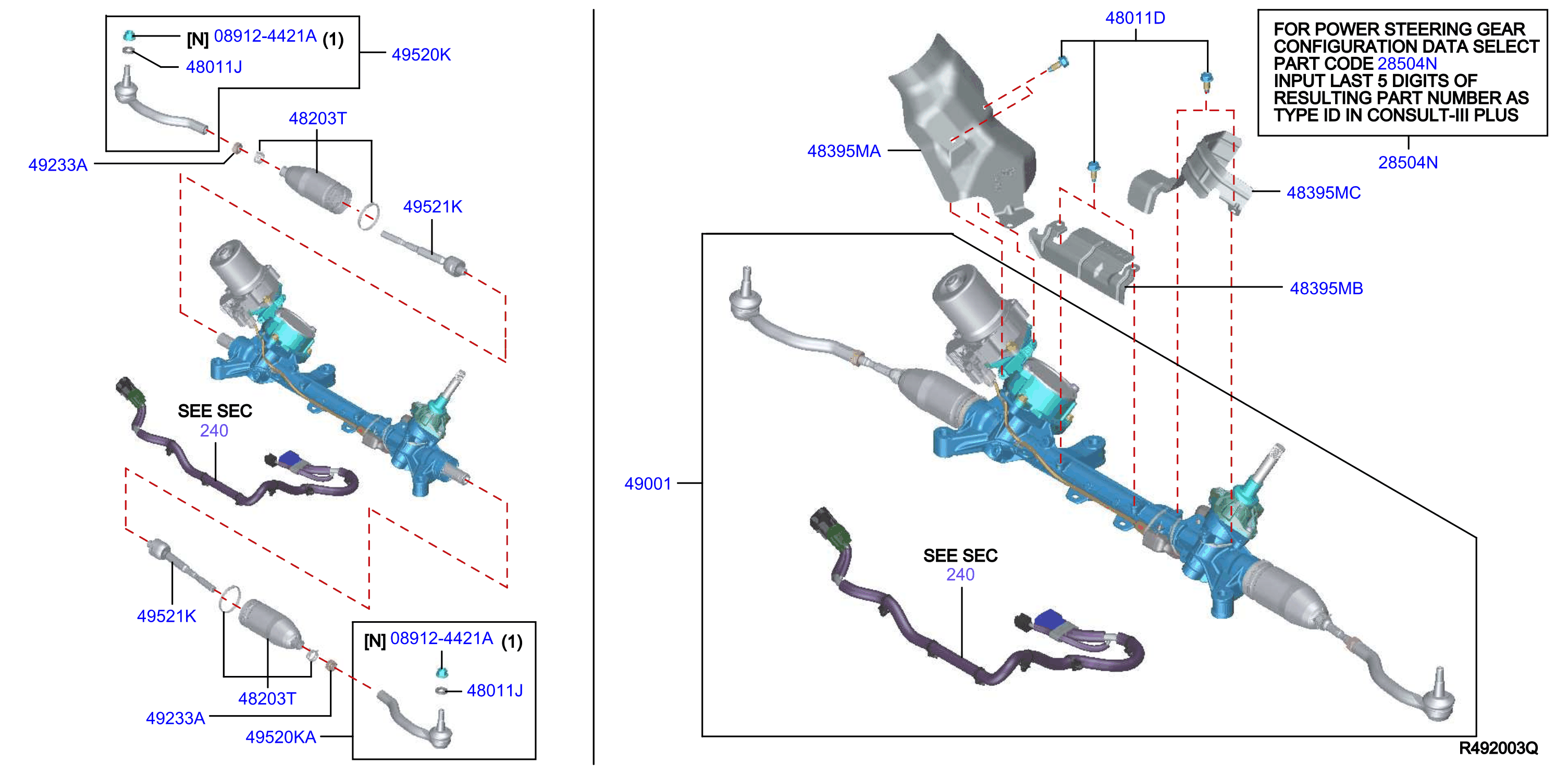 Nissan Altima Gear and Linkage Power Steering. CYL, ENGINE 49001