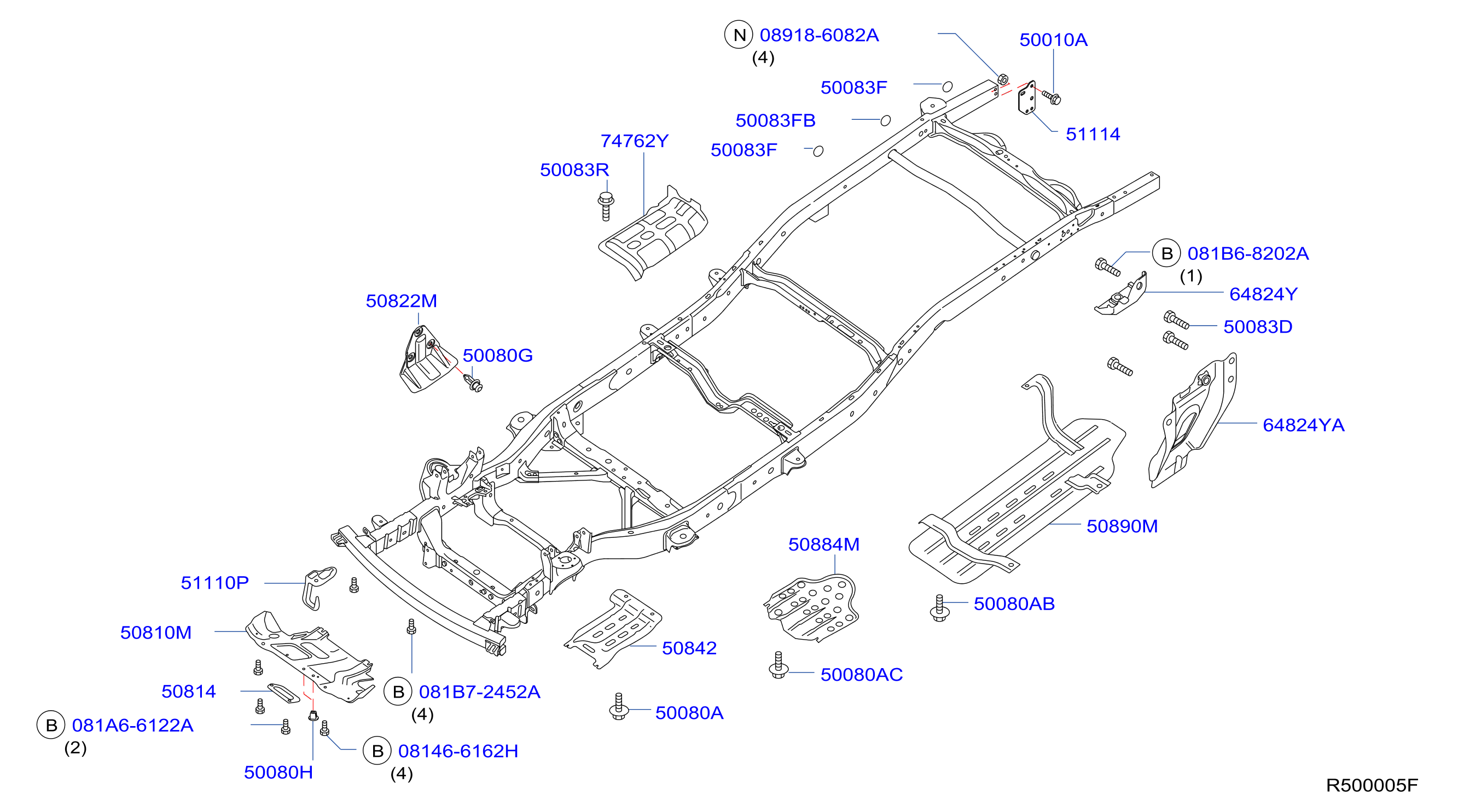 Diagram FRAME for your 2022 Nissan Frontier   