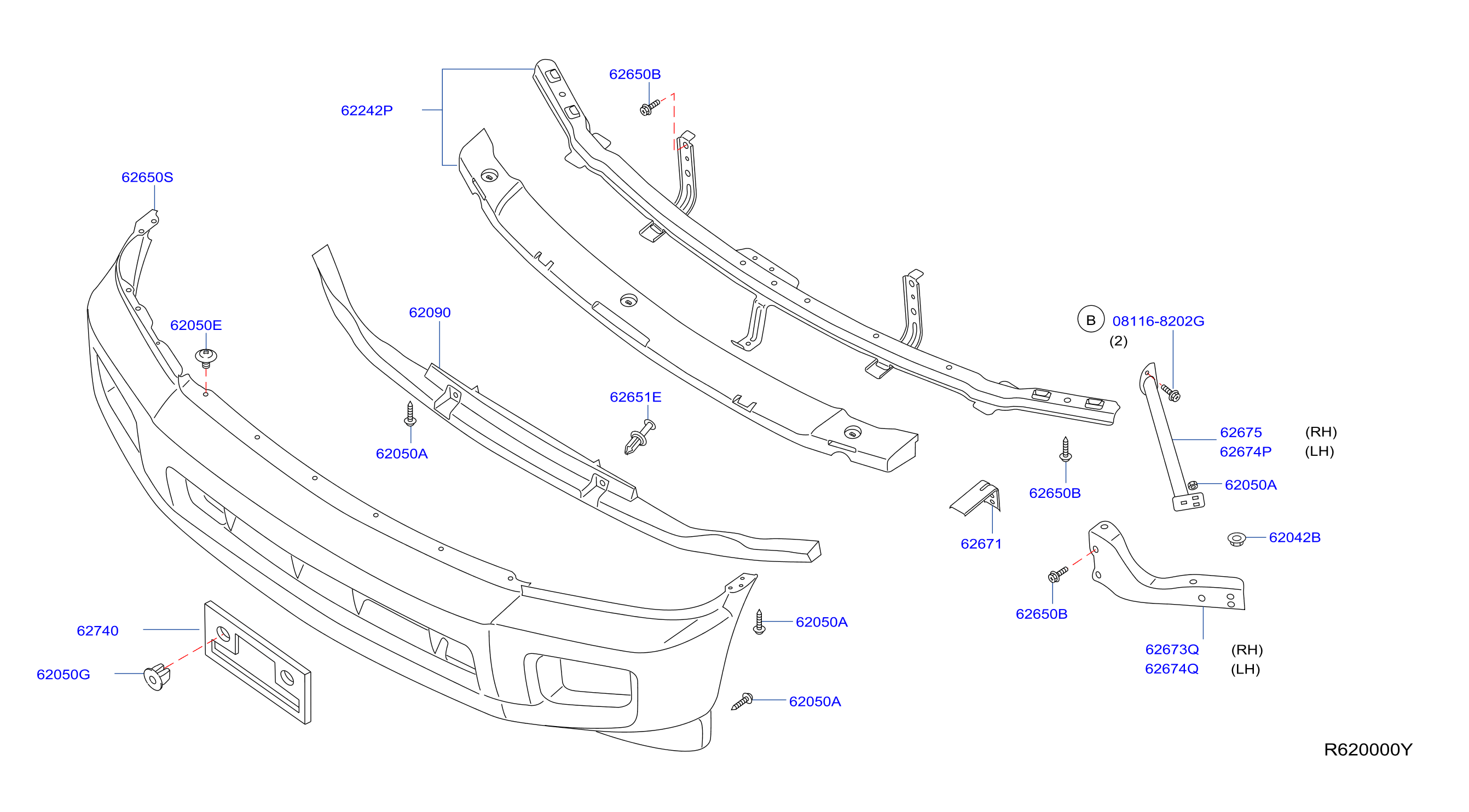 Diagram FRONT BUMPER for your 1995 INFINITI