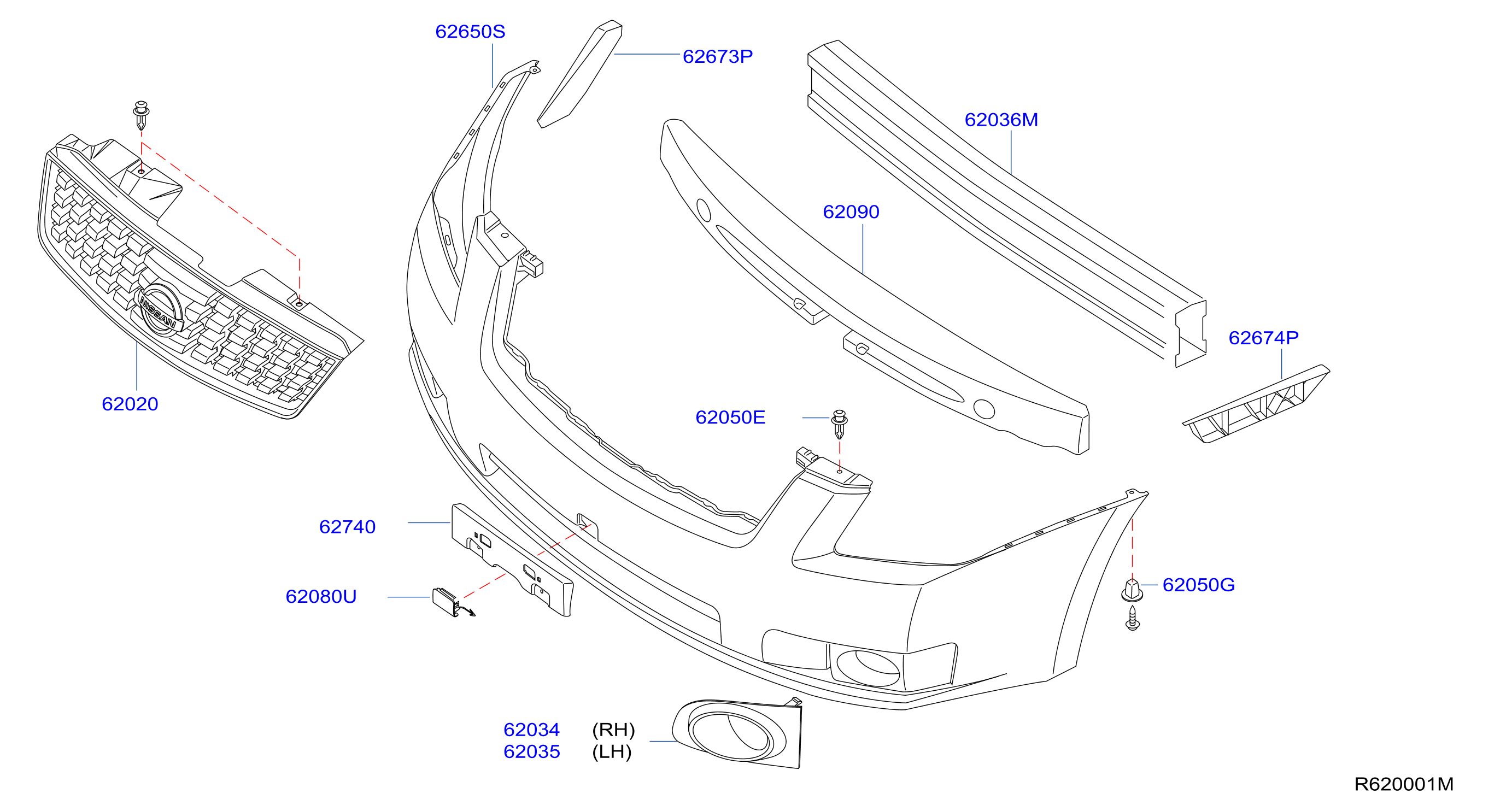 Diagram FRONT BUMPER for your Nissan Kicks  