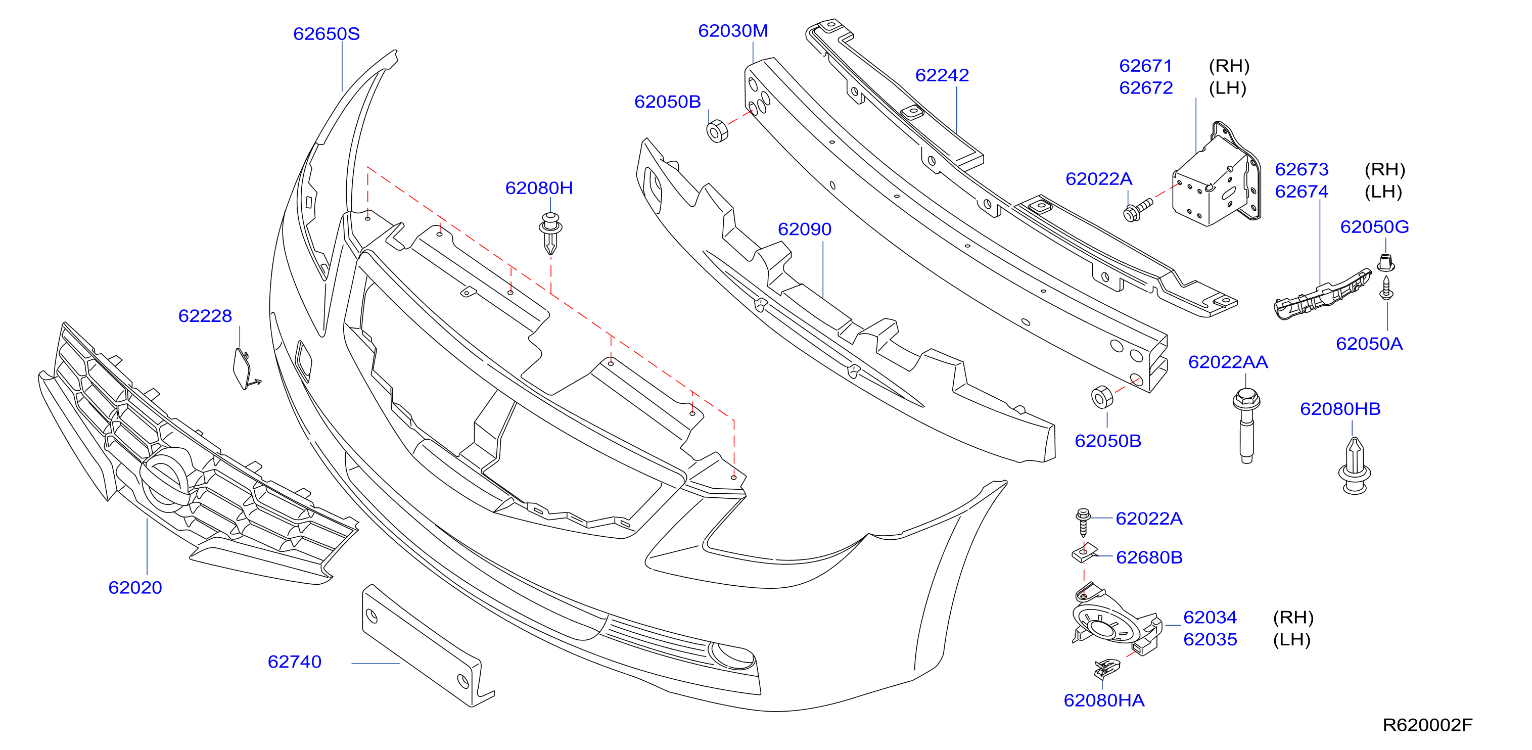 Diagram FRONT BUMPER for your Nissan Altima  