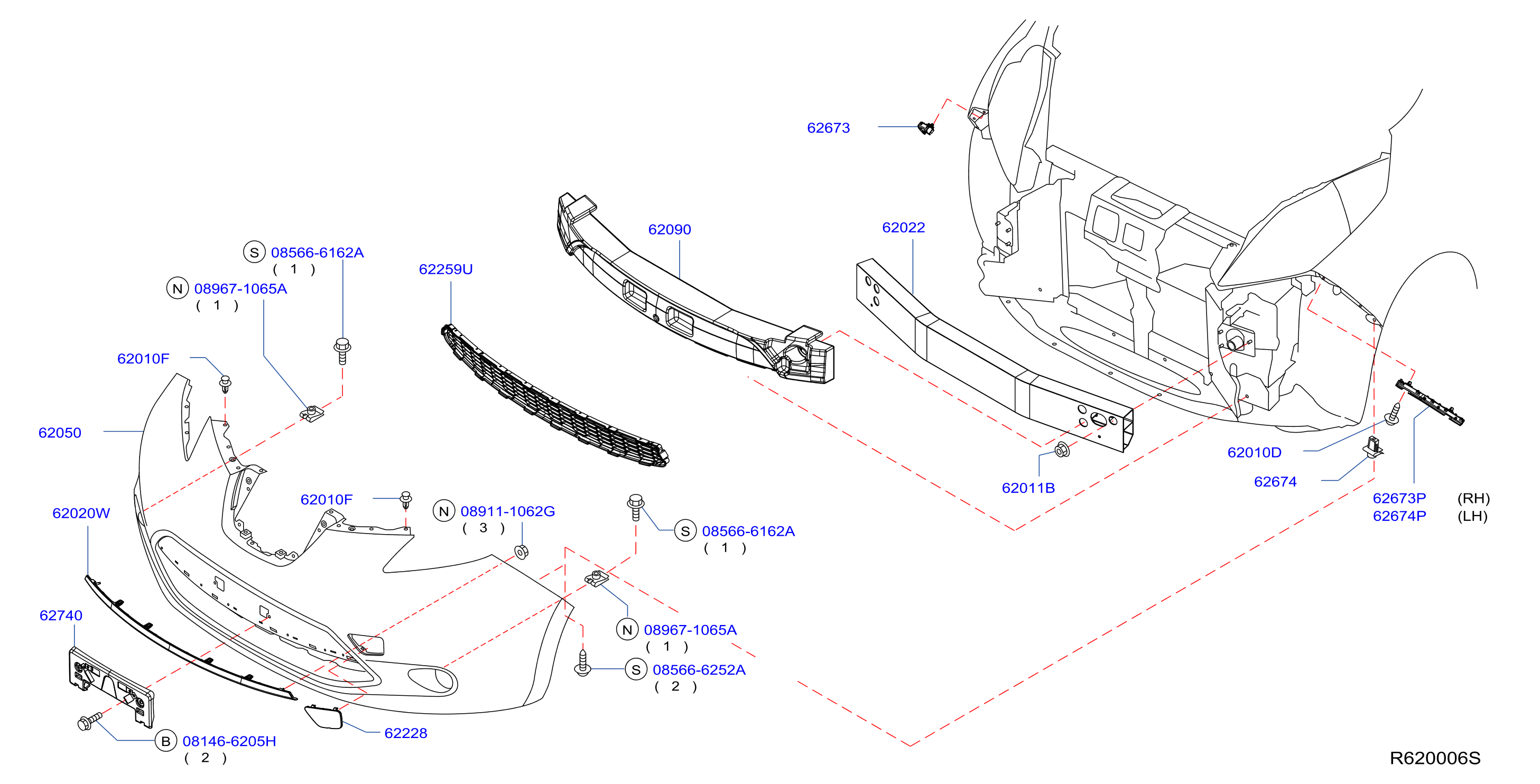 Diagram PARACHOQUES DELANTERO for your 2011 Nissan Rogue HATCHBACK 25SV  