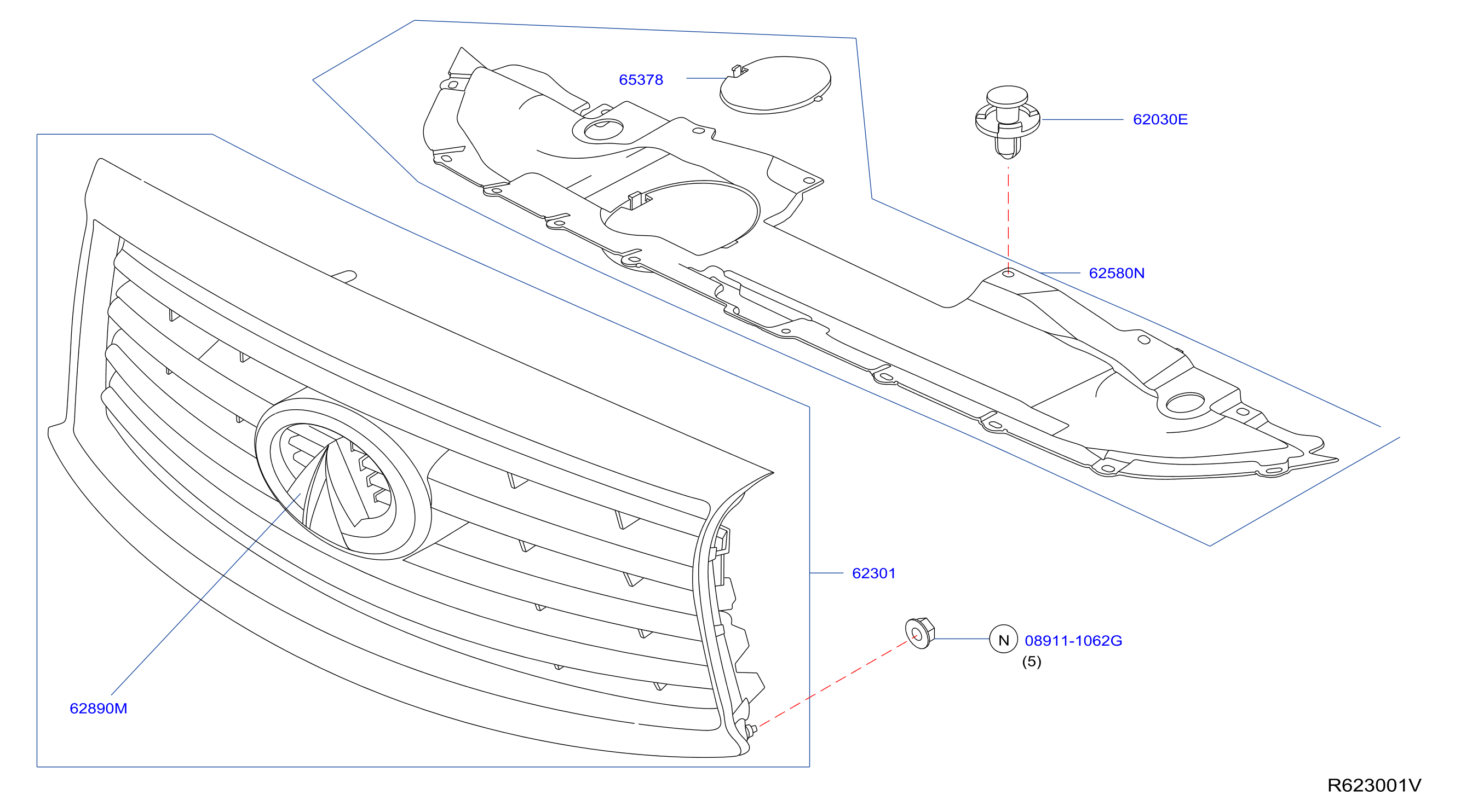 Diagram FRONT GRILLE for your 1995 INFINITI