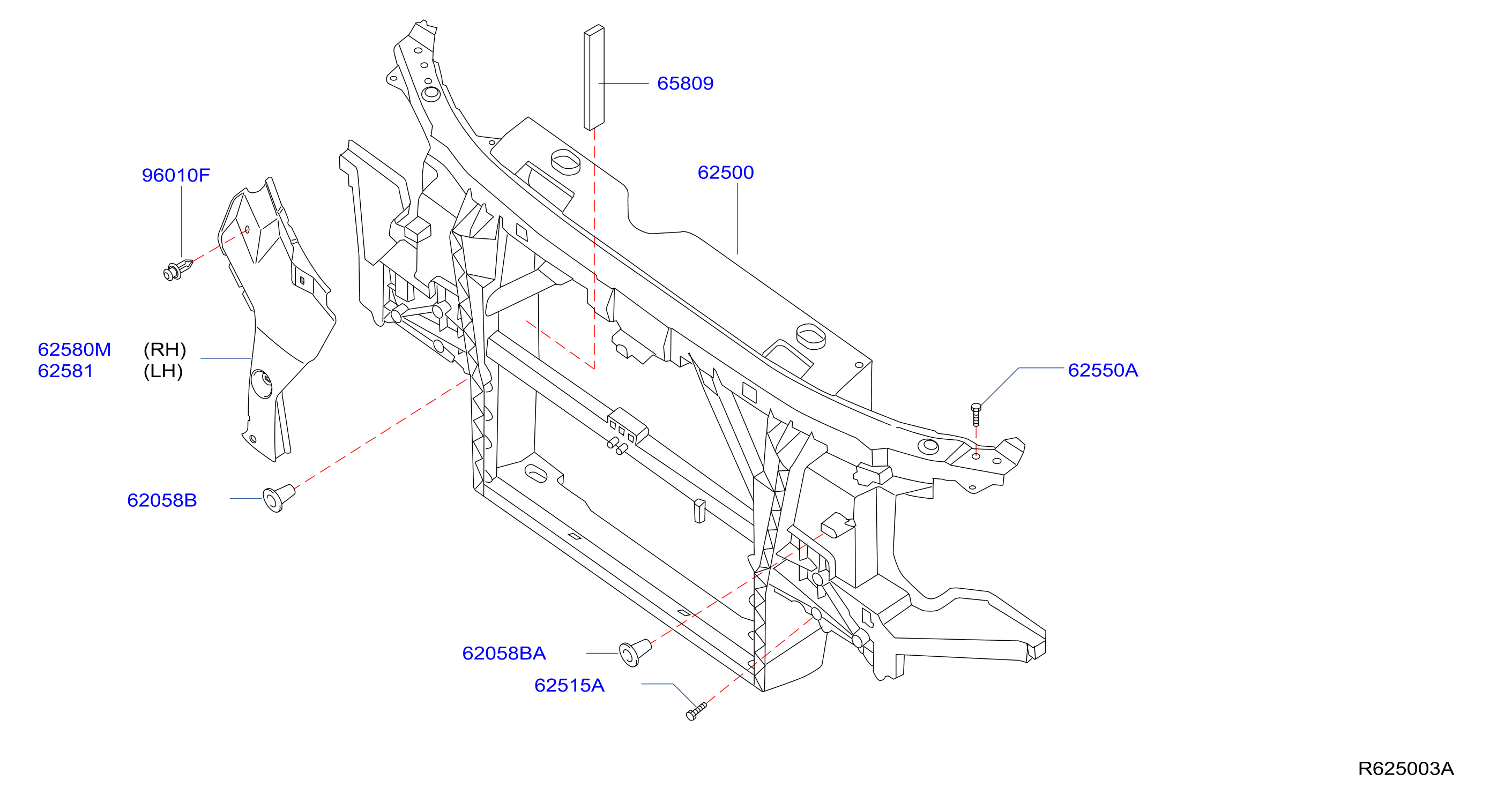 Diagram FRONT APRON & RADIATOR CORE SUPPORT for your INFINITI
