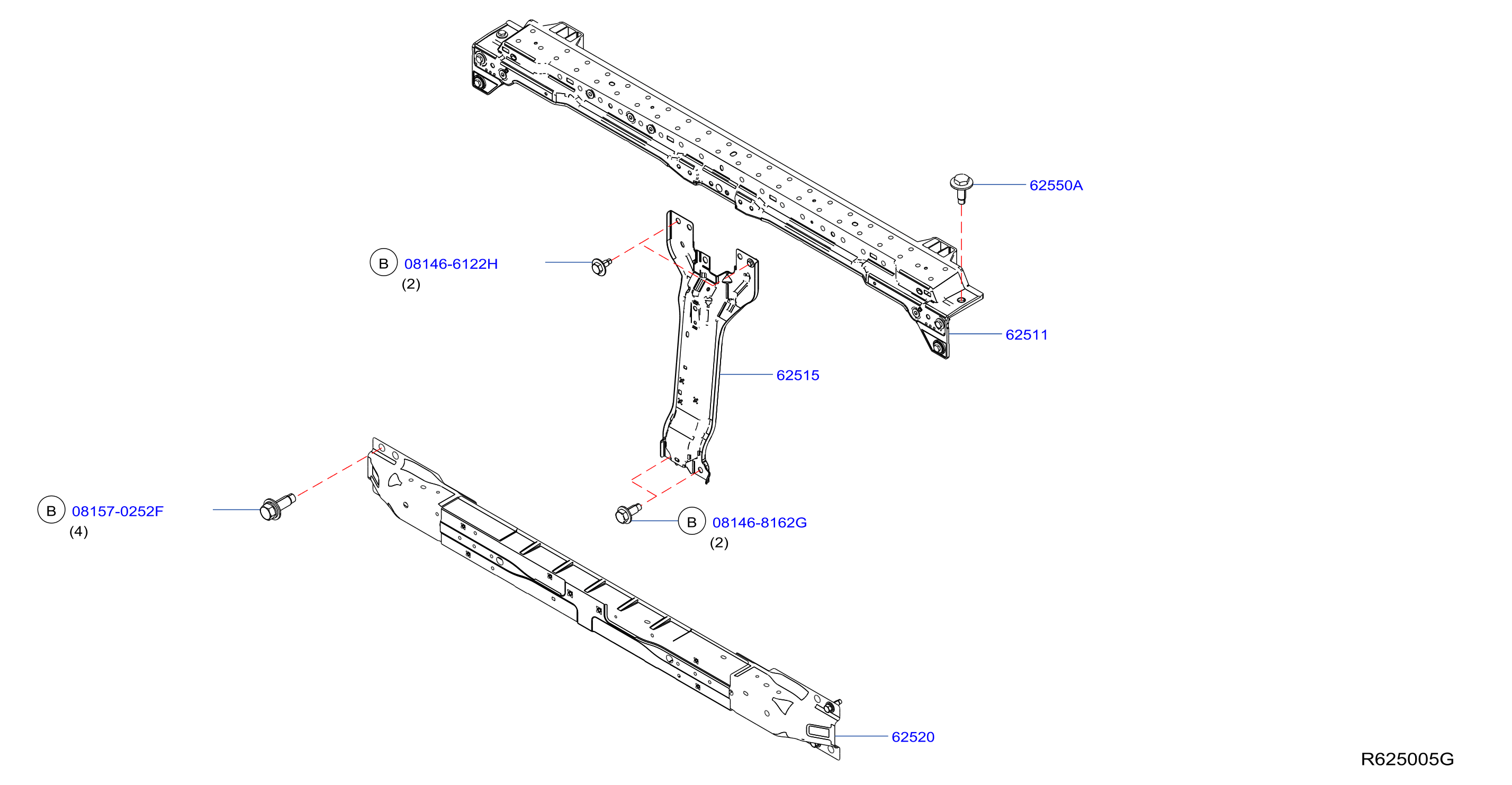 Diagram FRONT APRON & RADIATOR CORE SUPPORT for your 2019 Nissan Titan   
