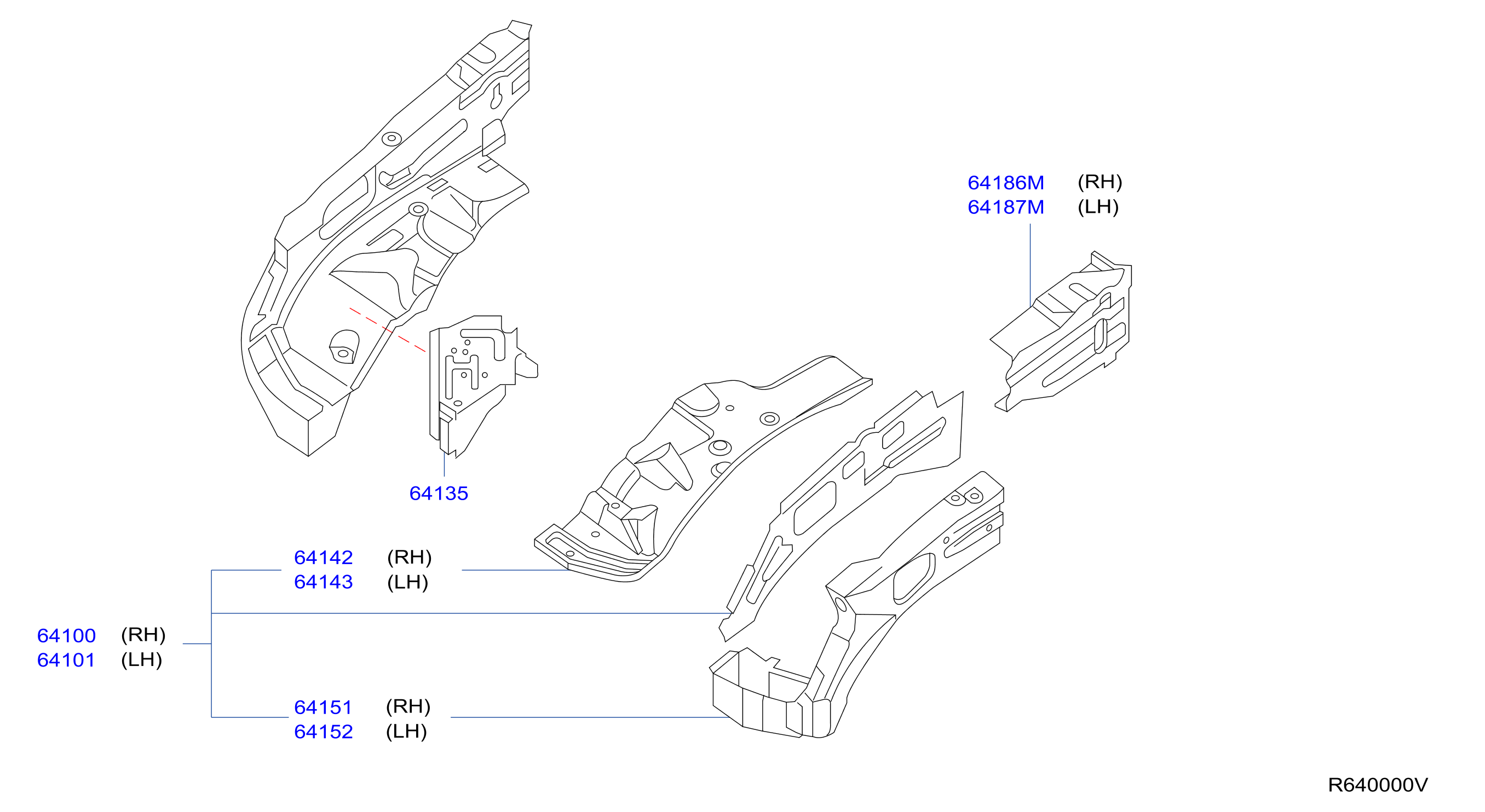 Diagram HOOD LEDGE & FITTING for your Nissan Frontier  