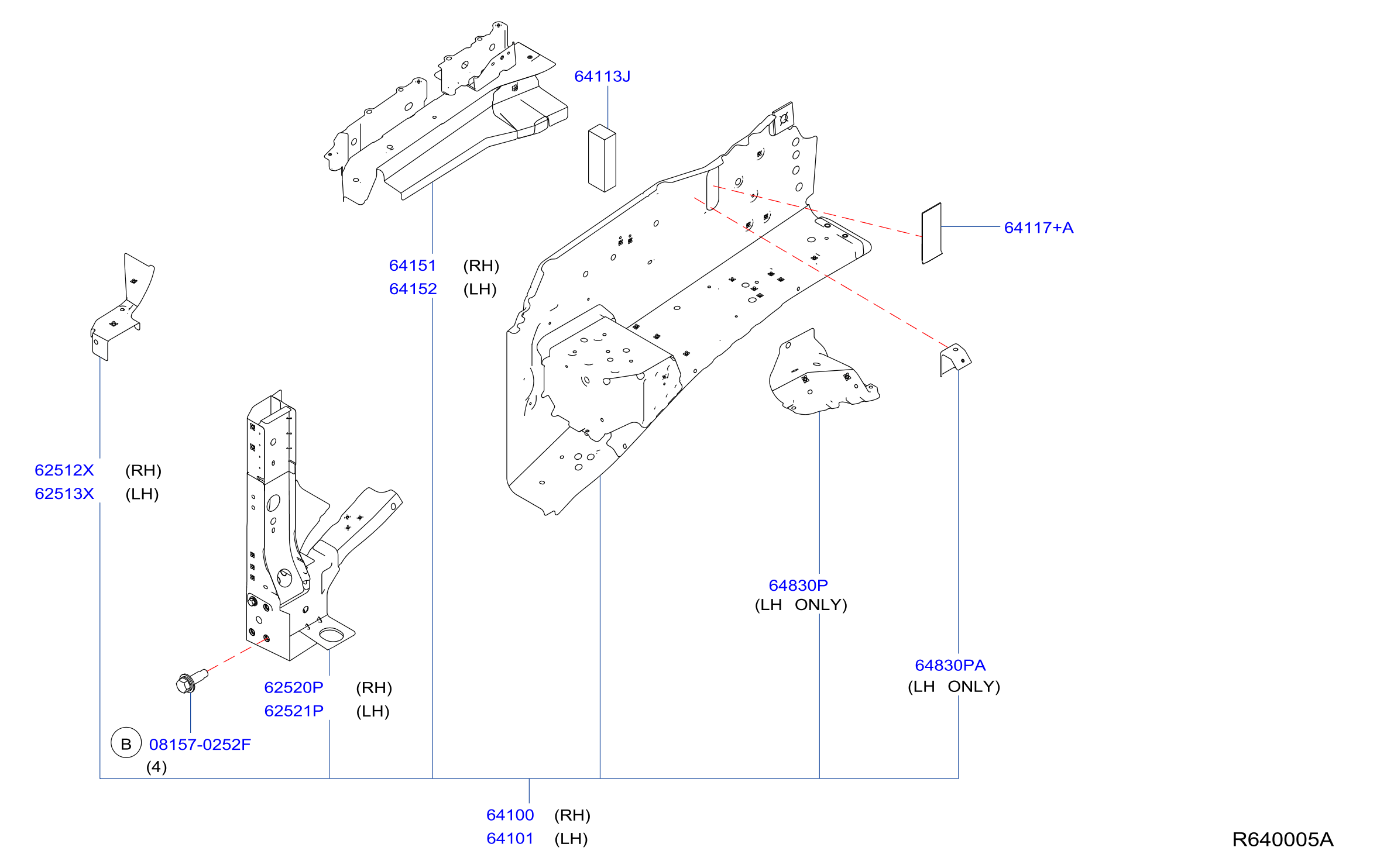 Diagram HOOD LEDGE & FITTING for your Nissan Titan  