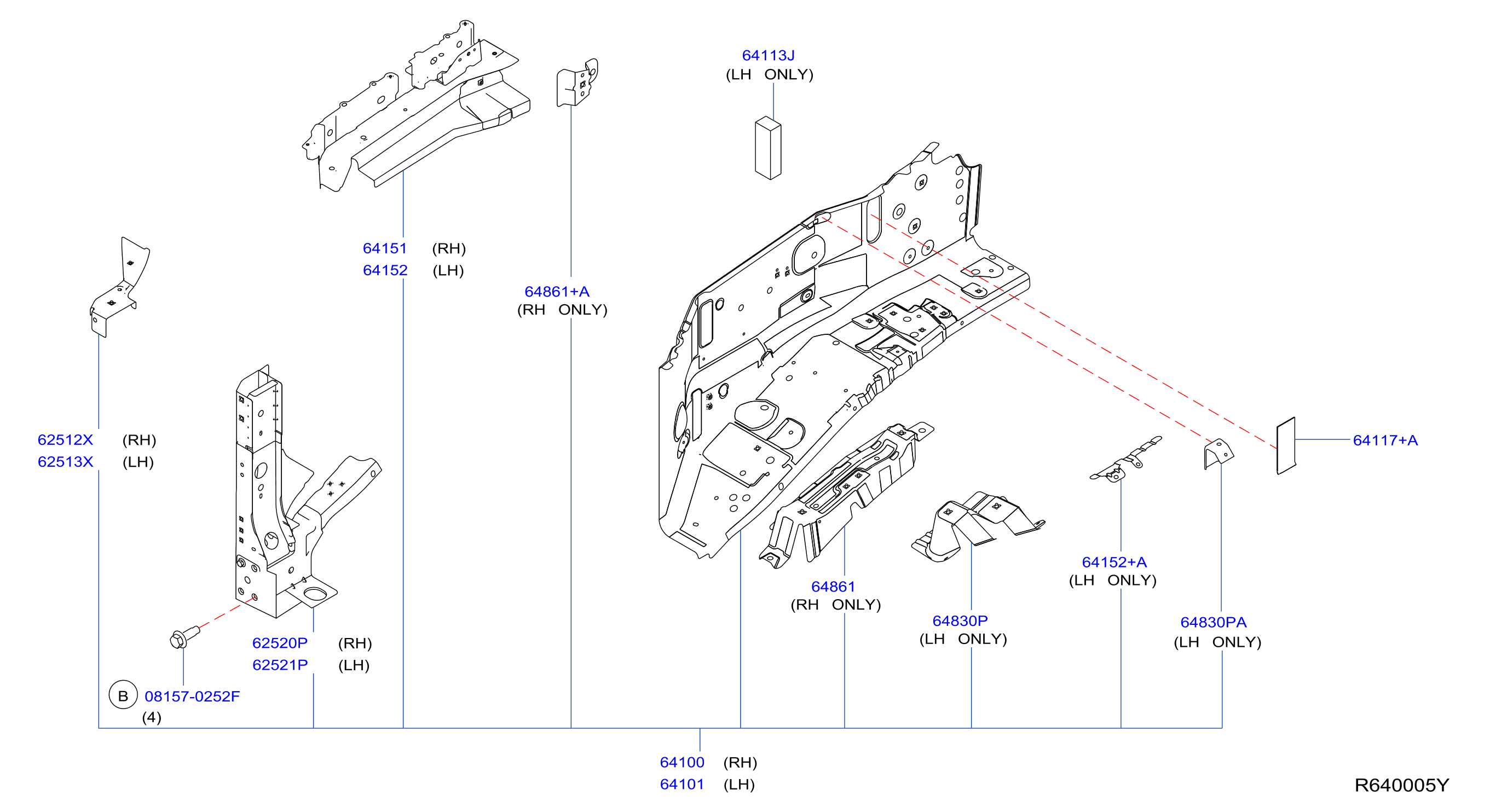 Diagram HOOD LEDGE & FITTING for your Nissan Titan  