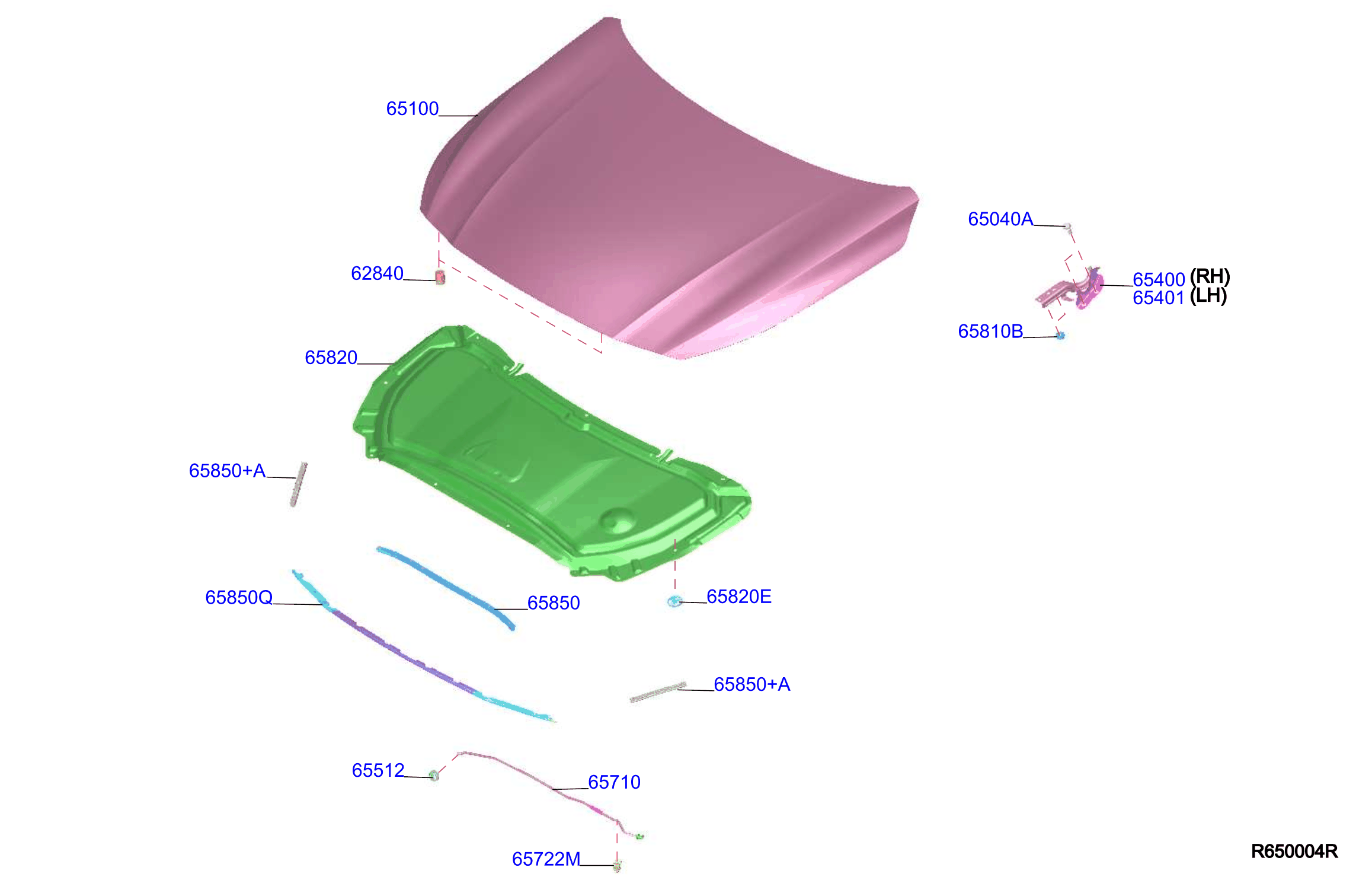 Nissan Altima Hood Hinge (Right) - 65400-6CA0A - Genuine Nissan Part