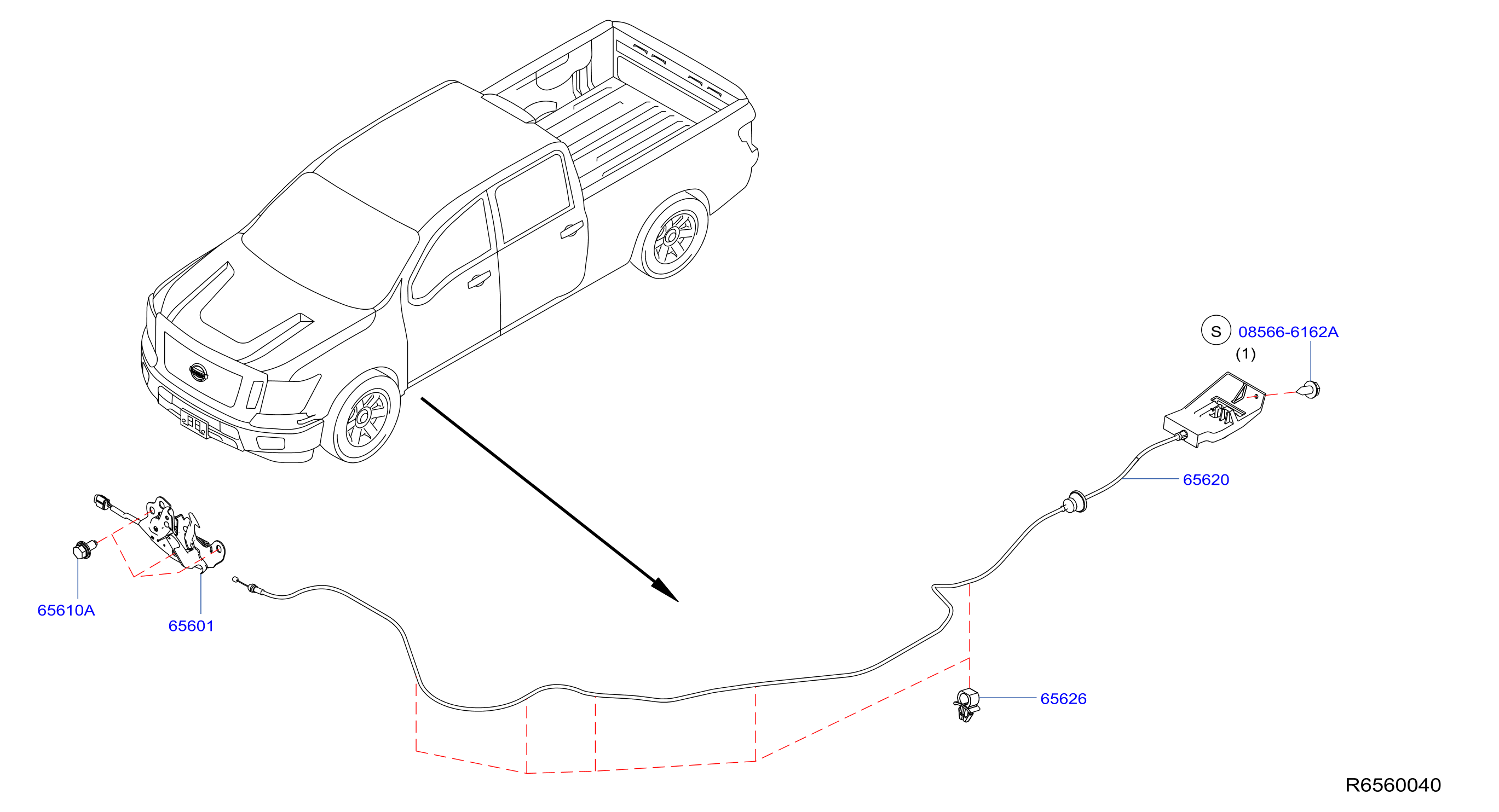 Diagram HOOD LOCK CONTROL for your Nissan Titan  