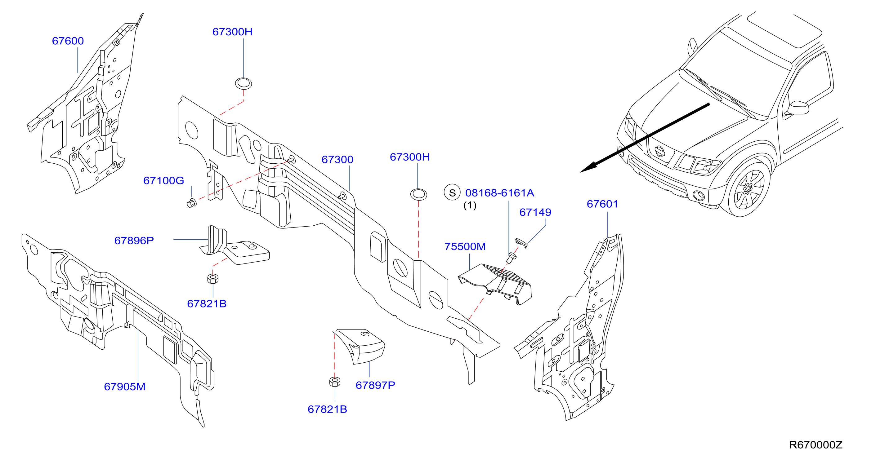 Diagram DASH PANEL & FITTING for your Nissan Frontier  