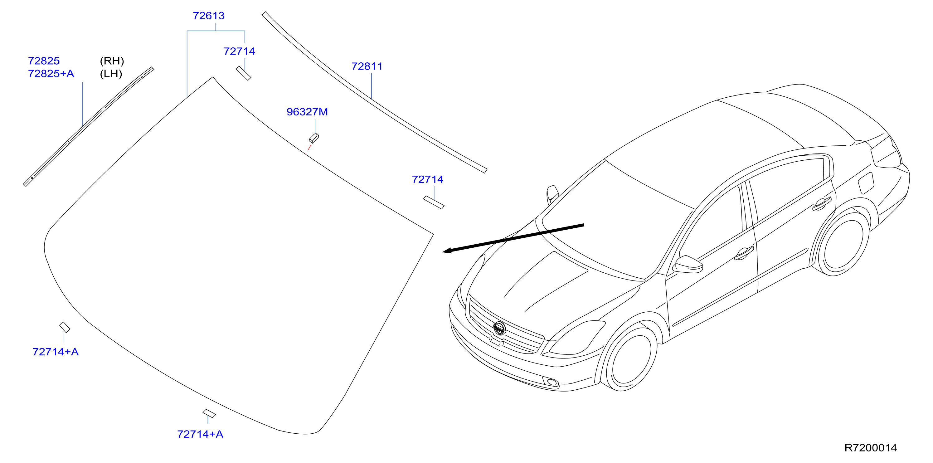 Diagram FRONT WINDSHIELD for your Nissan Altima  