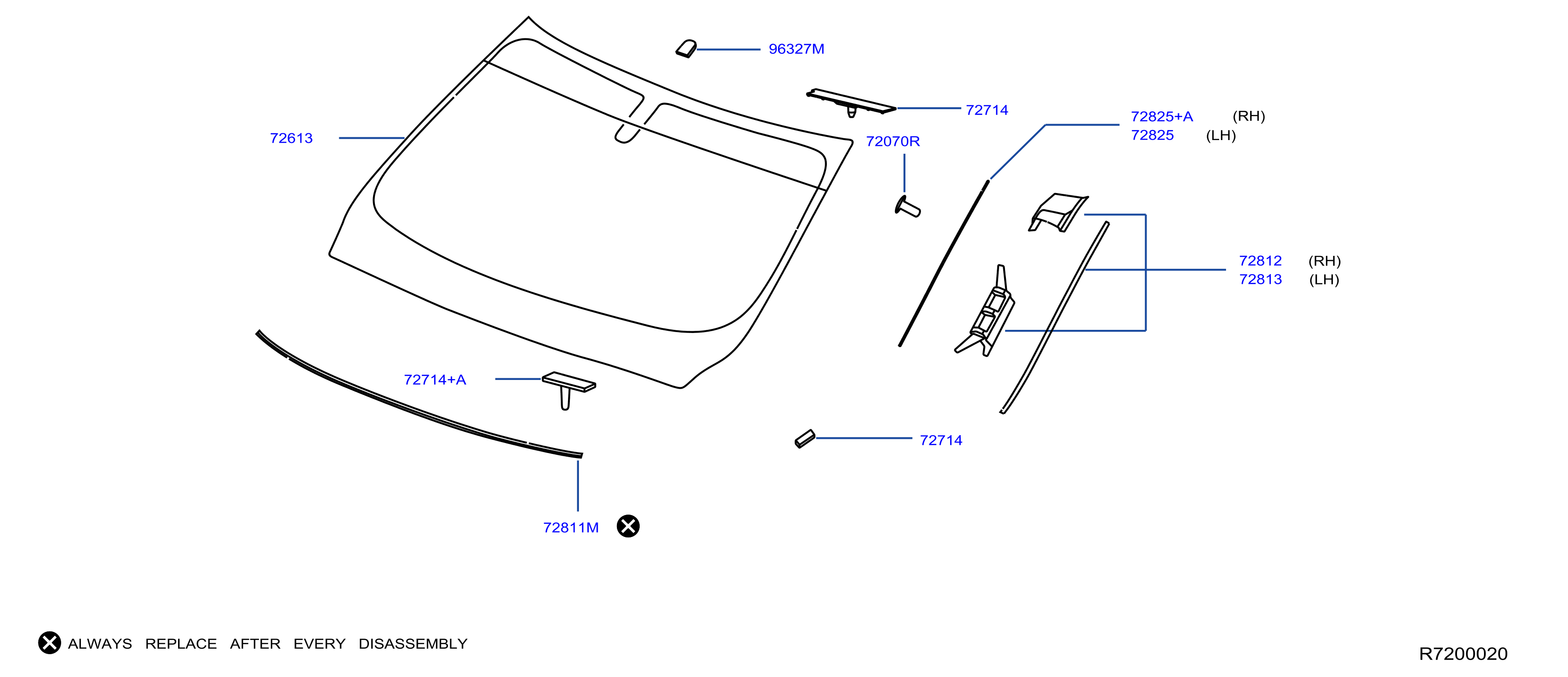 Diagram FRONT WINDSHIELD for your 2020 INFINITI JX35   