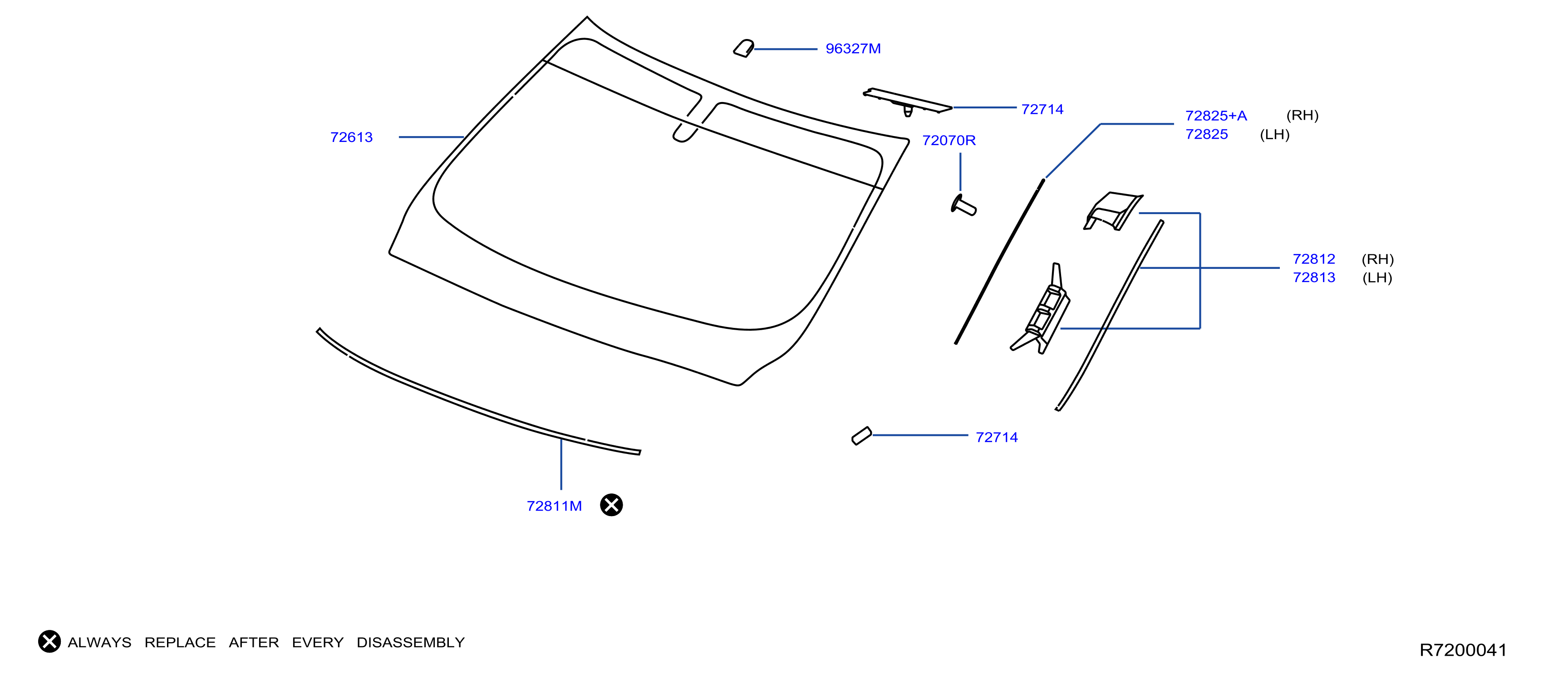 Diagram FRONT WINDSHIELD for your 2011 INFINITI Q60   