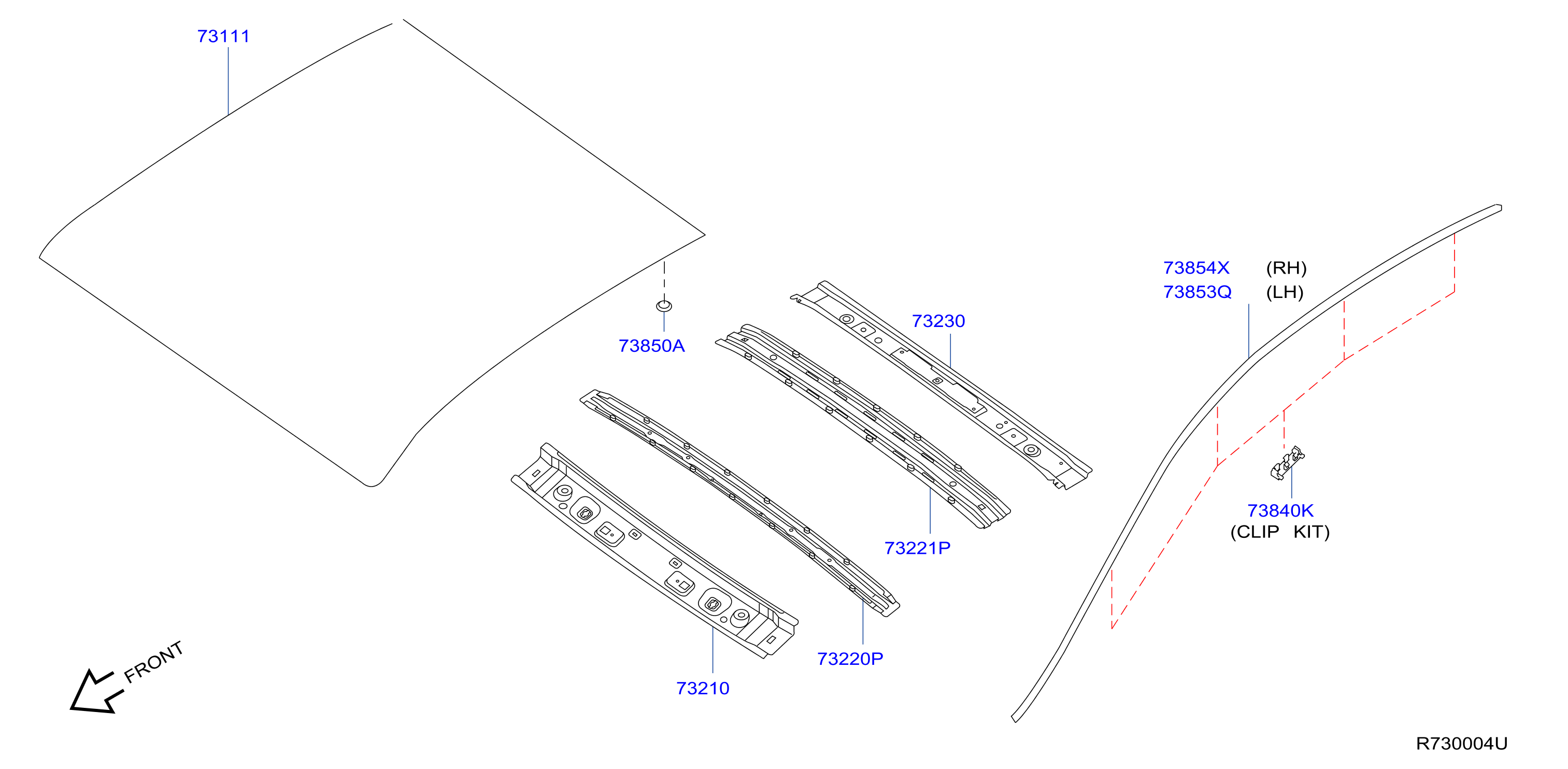 Diagram ROOF PANEL & FITTING for your Nissan Altima  