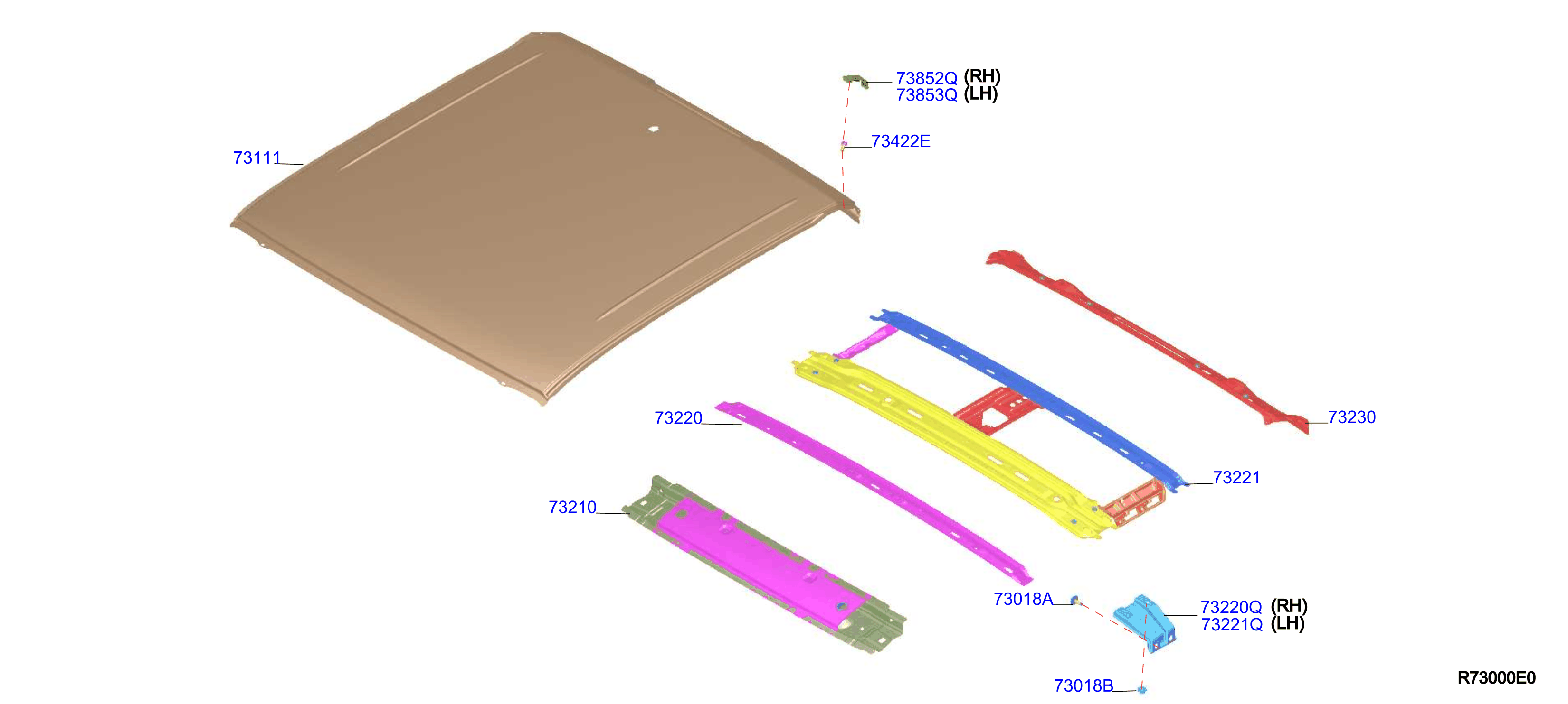 2016 Nissan NV3500 Roof Molding (Right) - 73852-9BU0A - Genuine Nissan Part