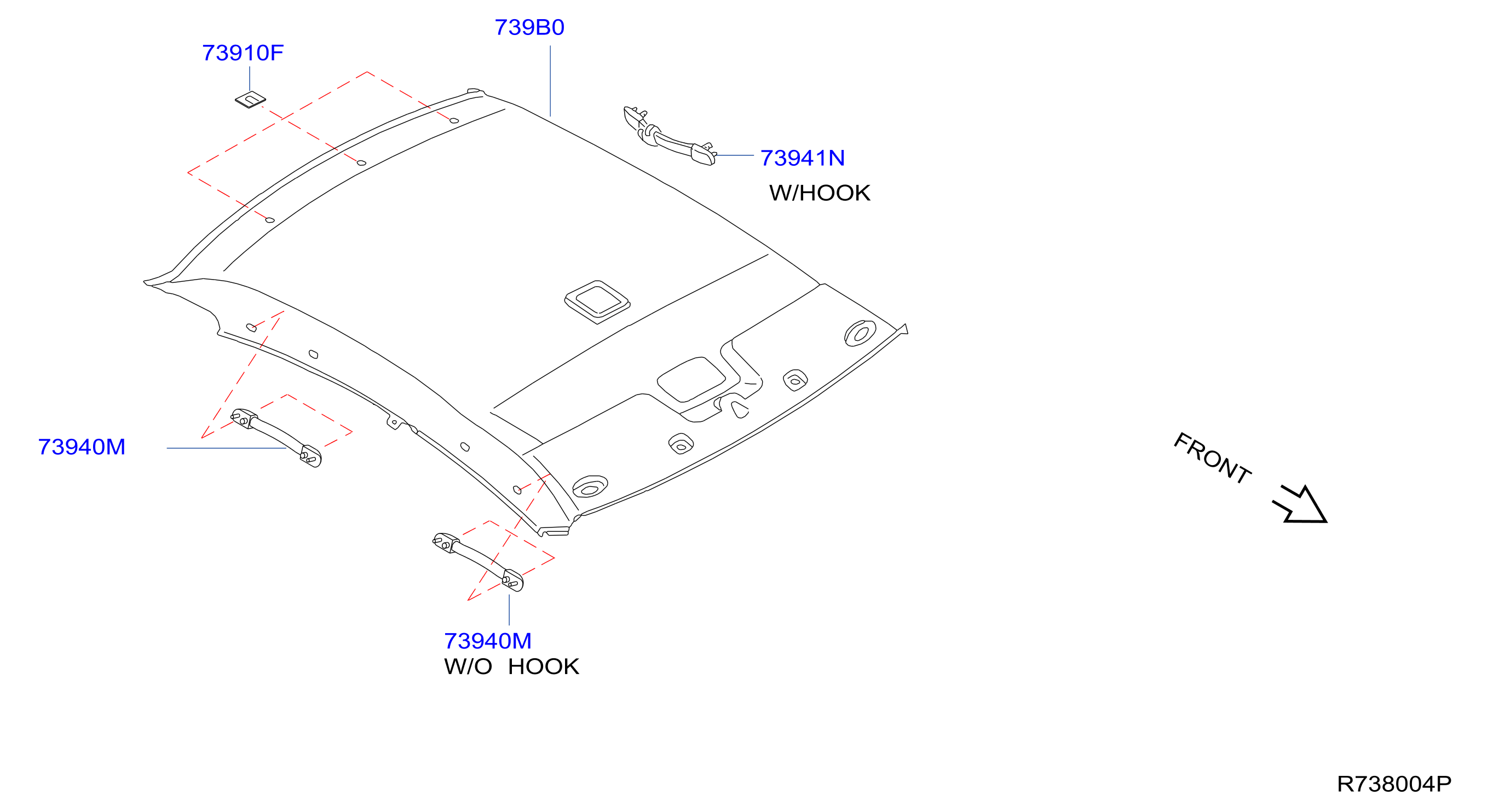 Nissan Frontier Headliner - 739B0-9HP5C - Genuine Nissan Part