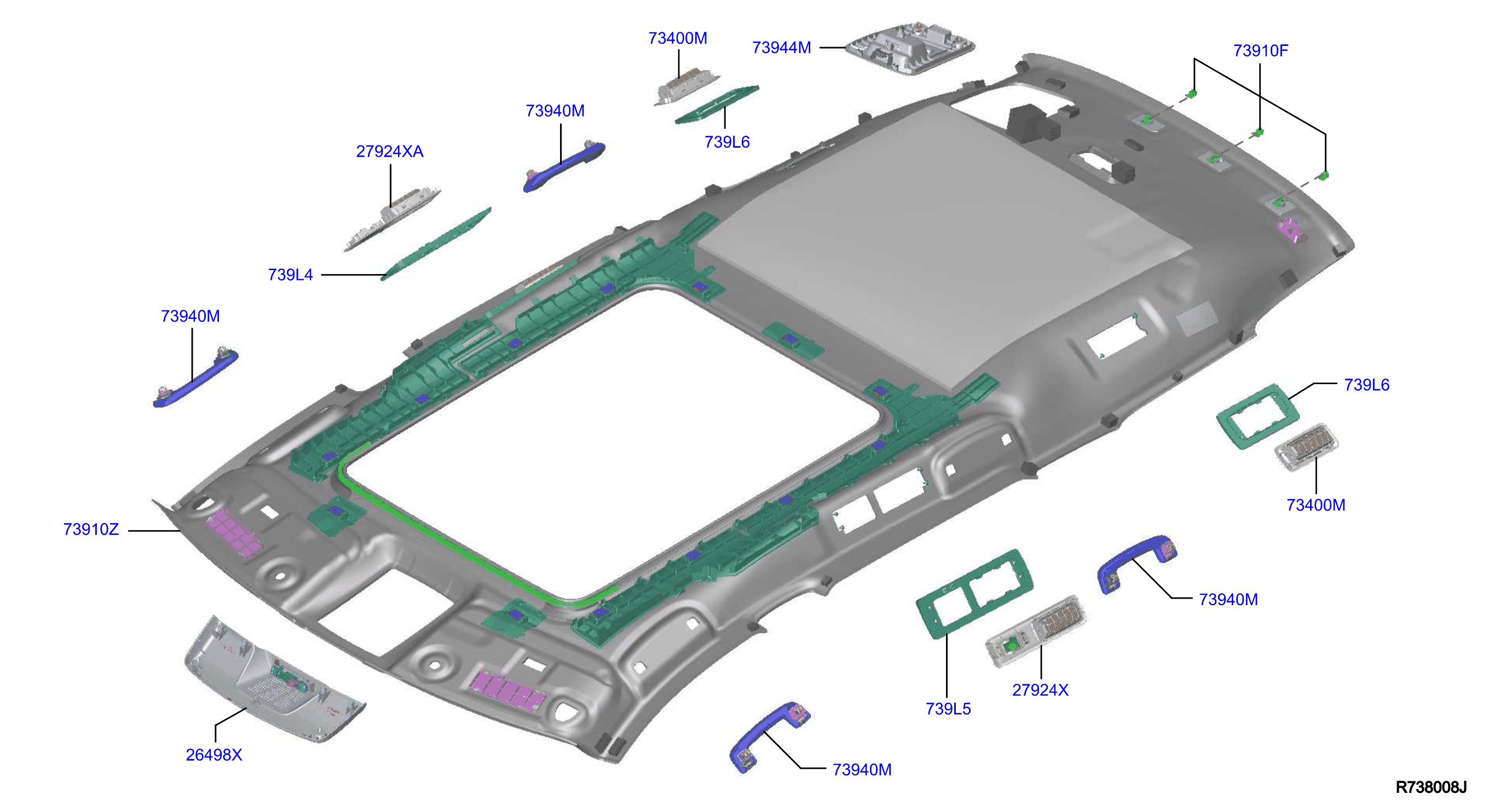 Diagram ROOF TRIMMING for your INFINITI QX60 Hybrid Base