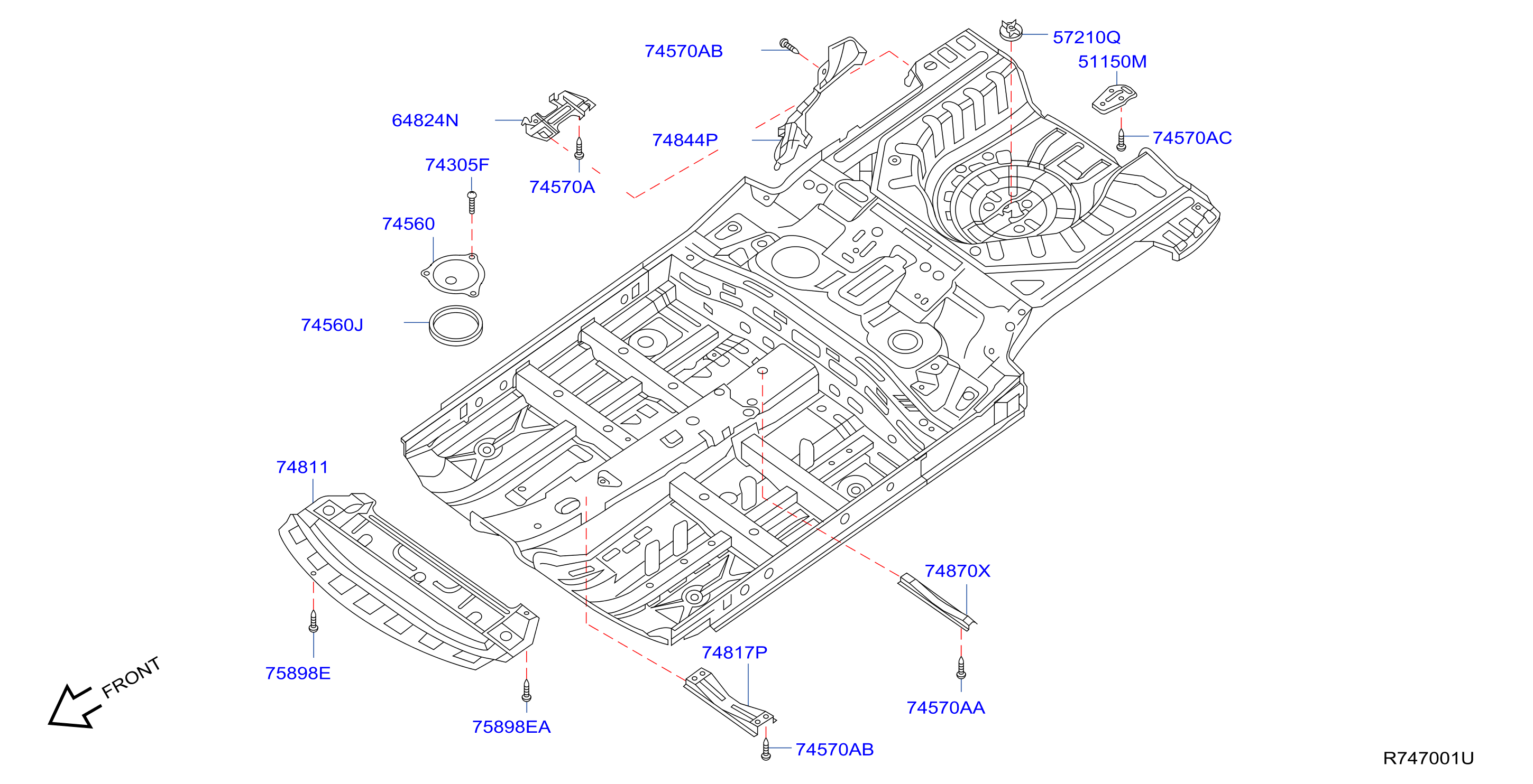 Diagram FLOOR FITTING for your Nissan Sentra  