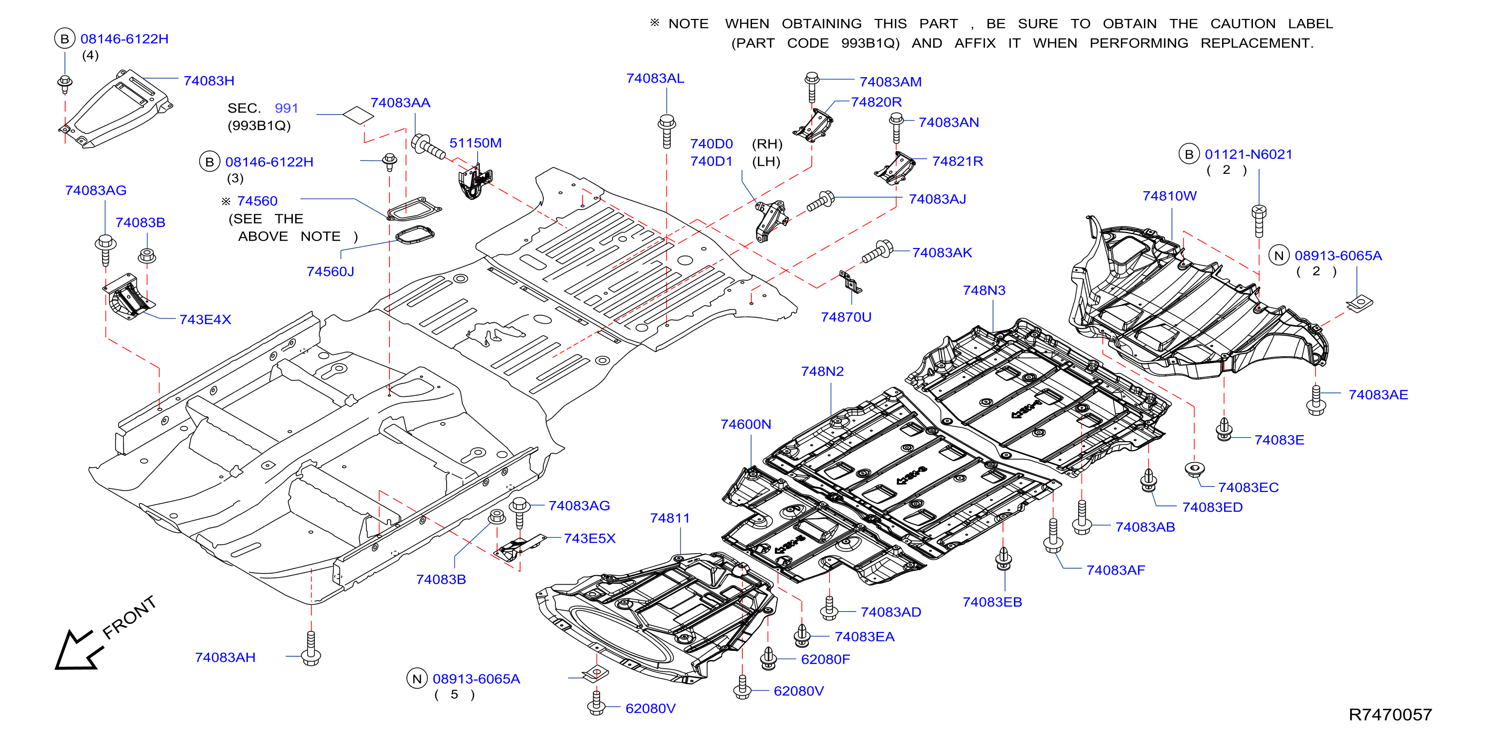 Diagram FLOOR FITTING for your 2018 Nissan Frontier King Cab XE 2.4L AT 2WD 