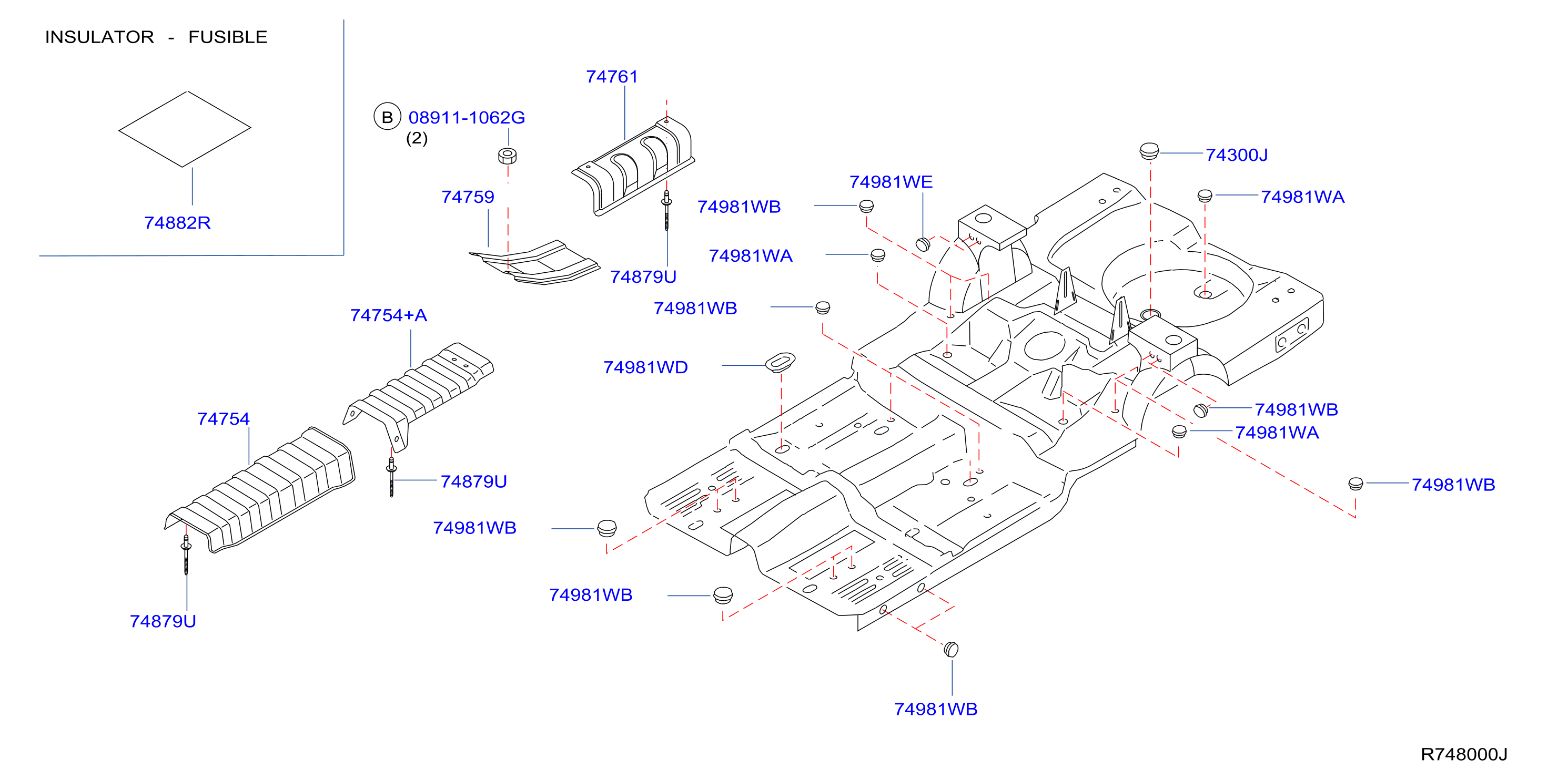 Diagram FLOOR FITTING for your Nissan