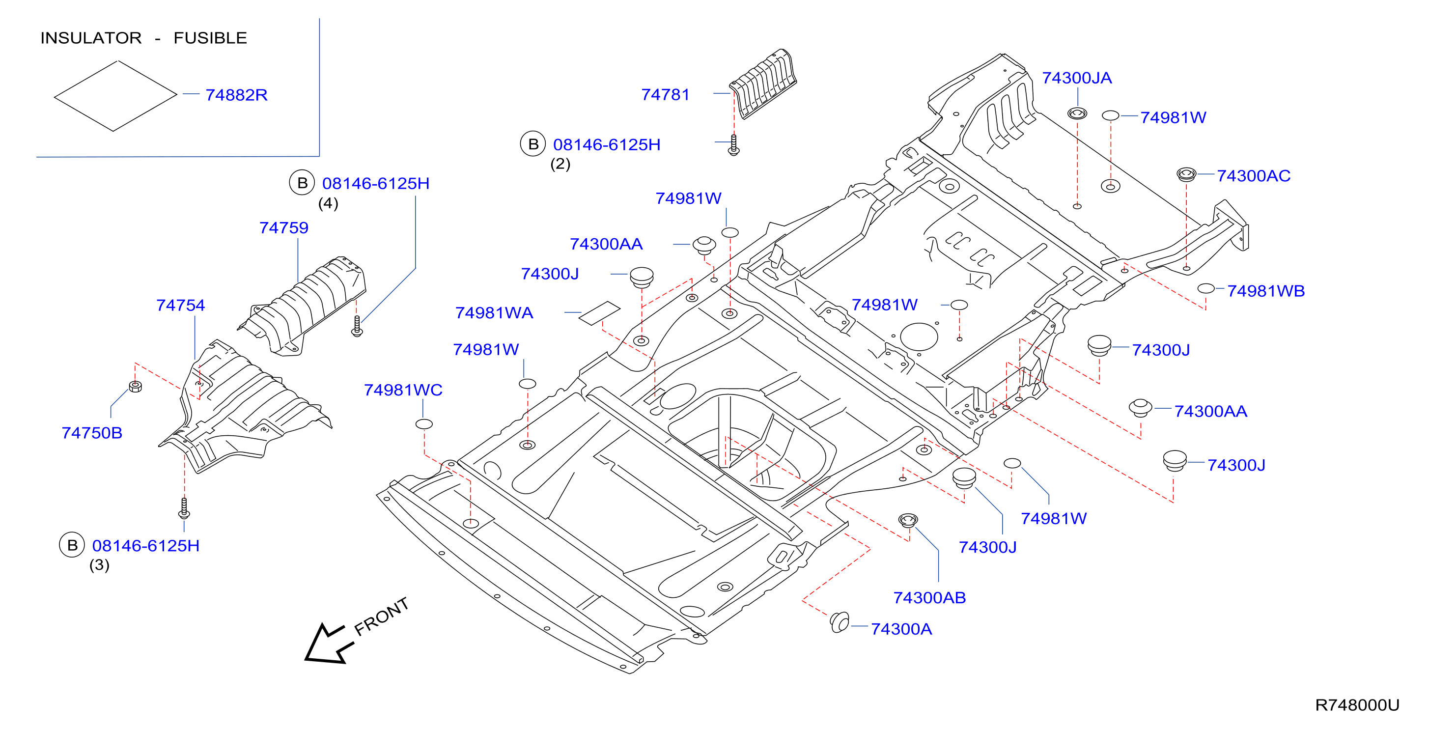 Diagram FLOOR FITTING for your Nissan