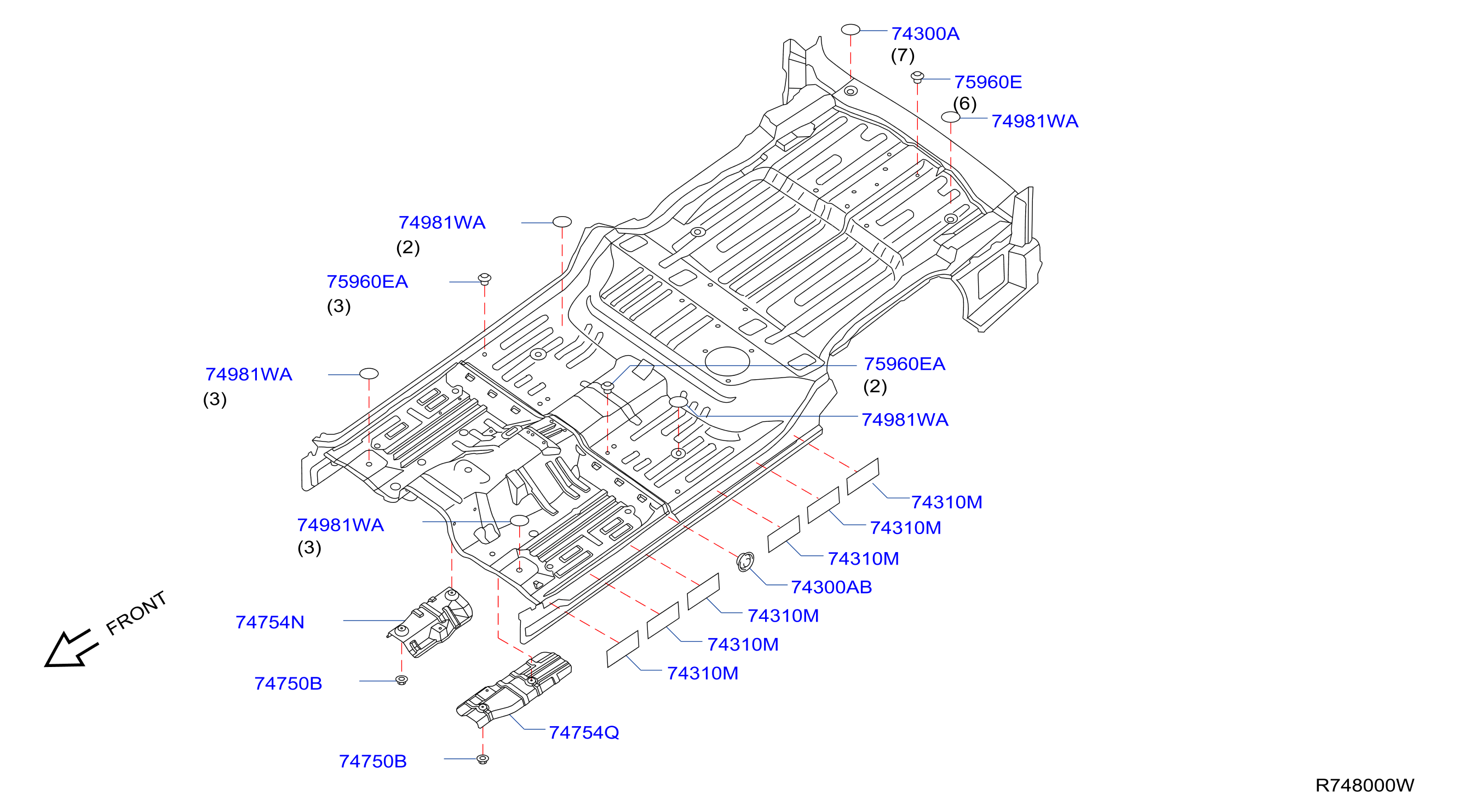 Diagram FLOOR FITTING for your Nissan
