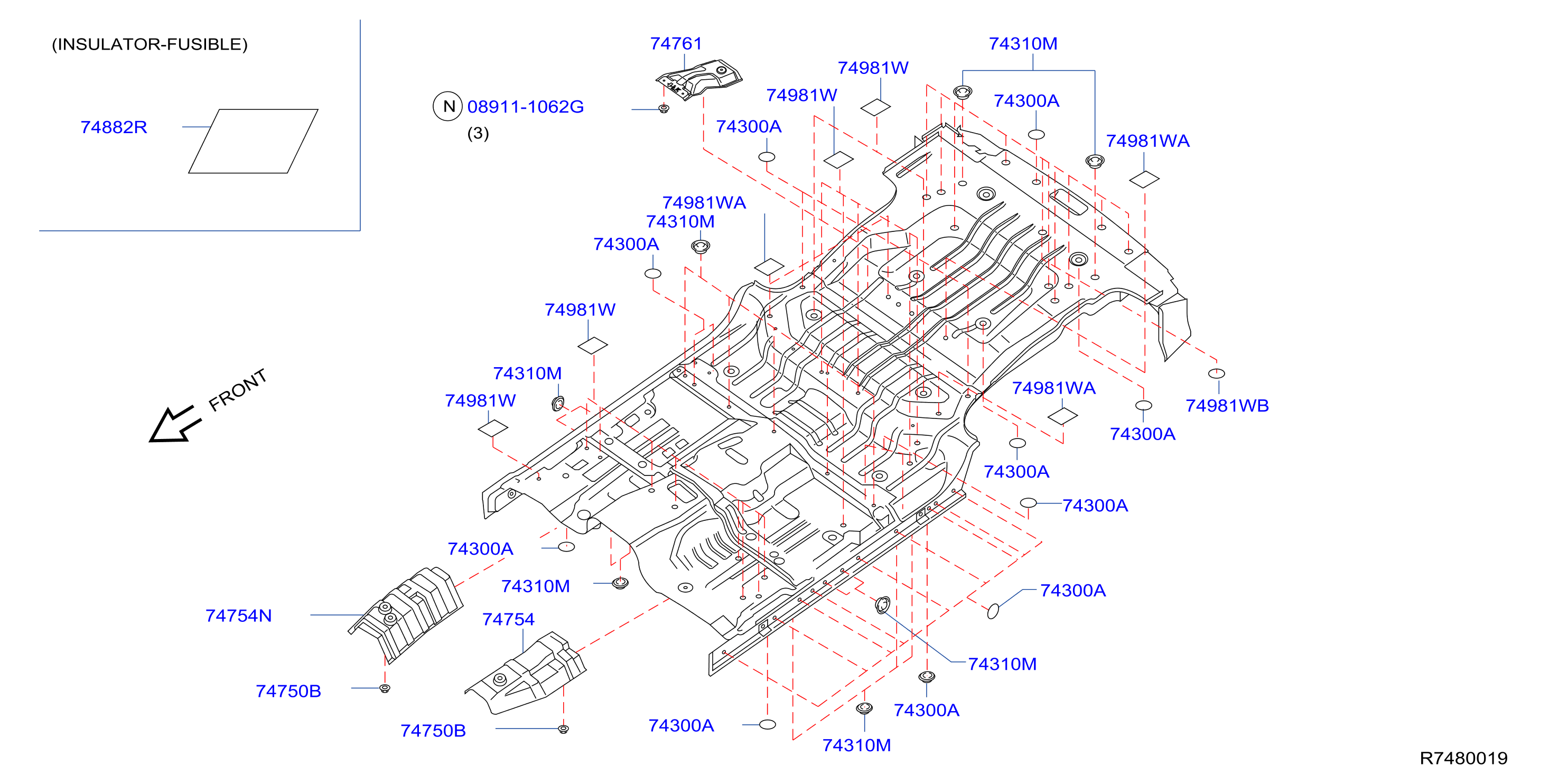 Diagram FLOOR FITTING for your Nissan