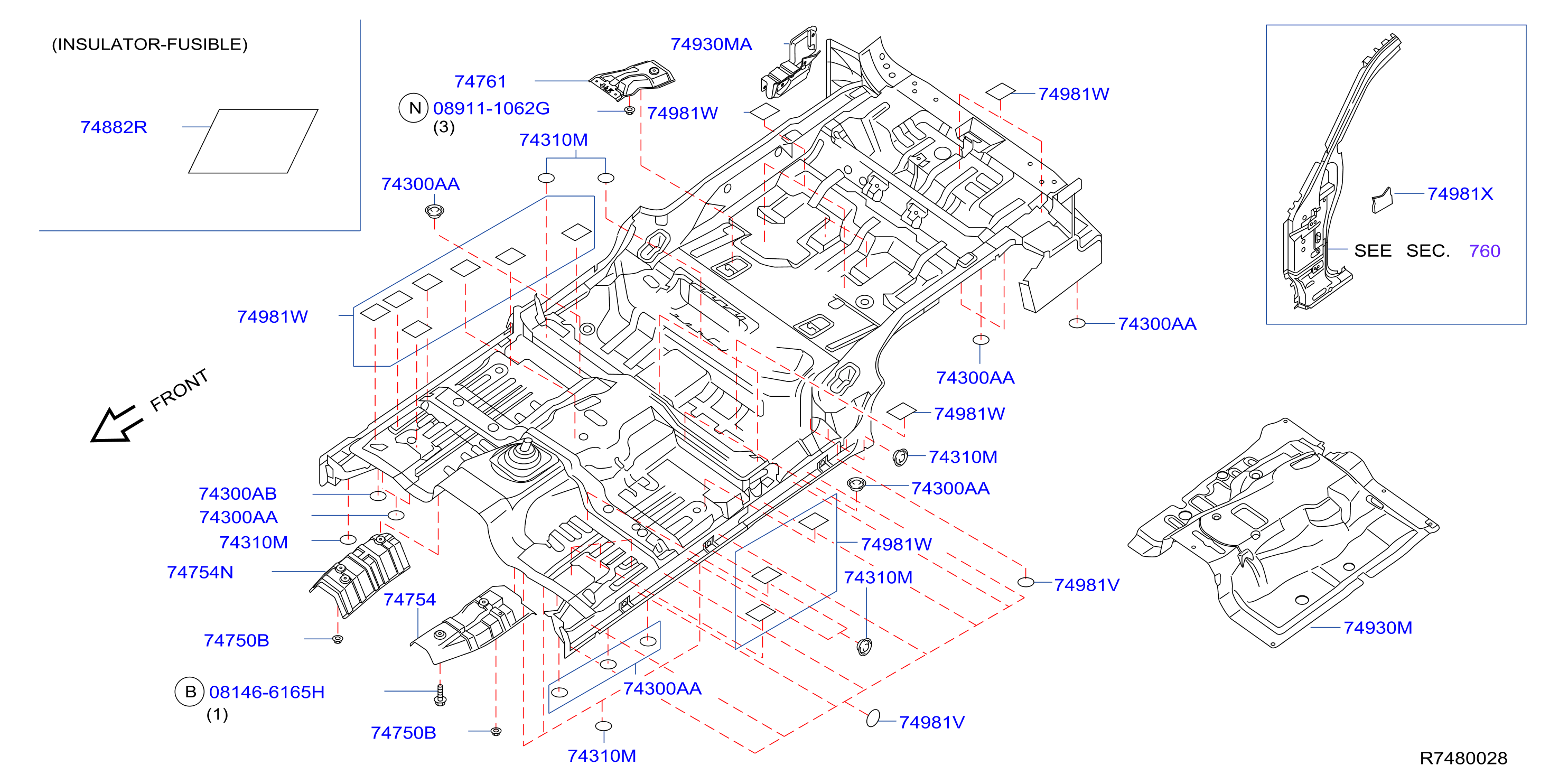 Diagram FLOOR FITTING for your Nissan