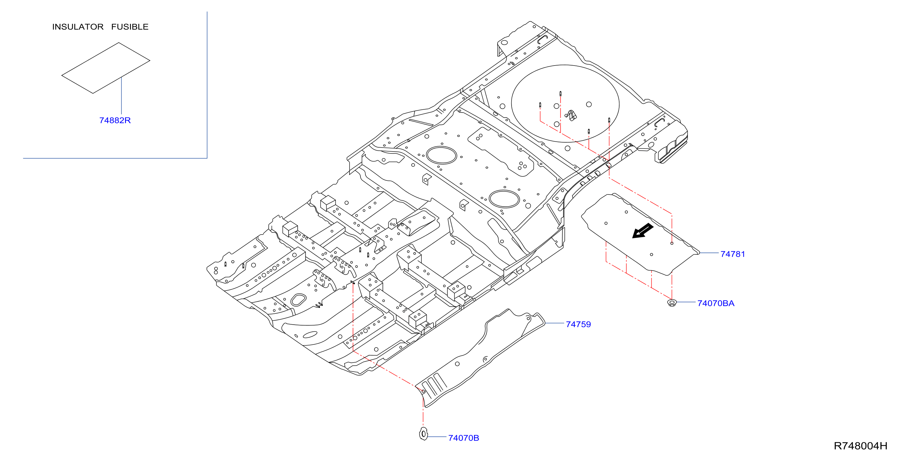 Diagram FLOOR FITTING for your Nissan Rogue  