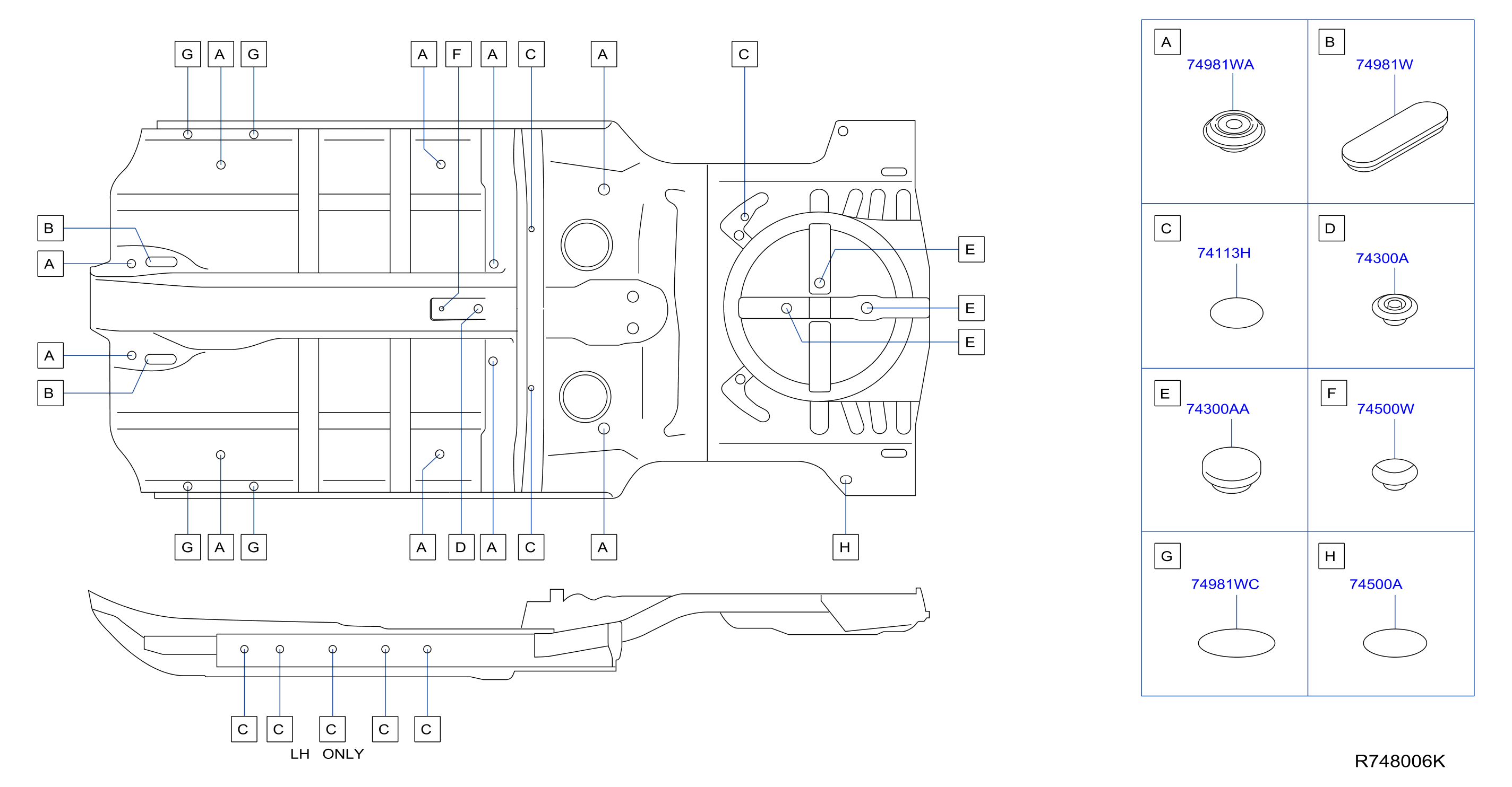 Diagram FLOOR FITTING for your Nissan Rogue  