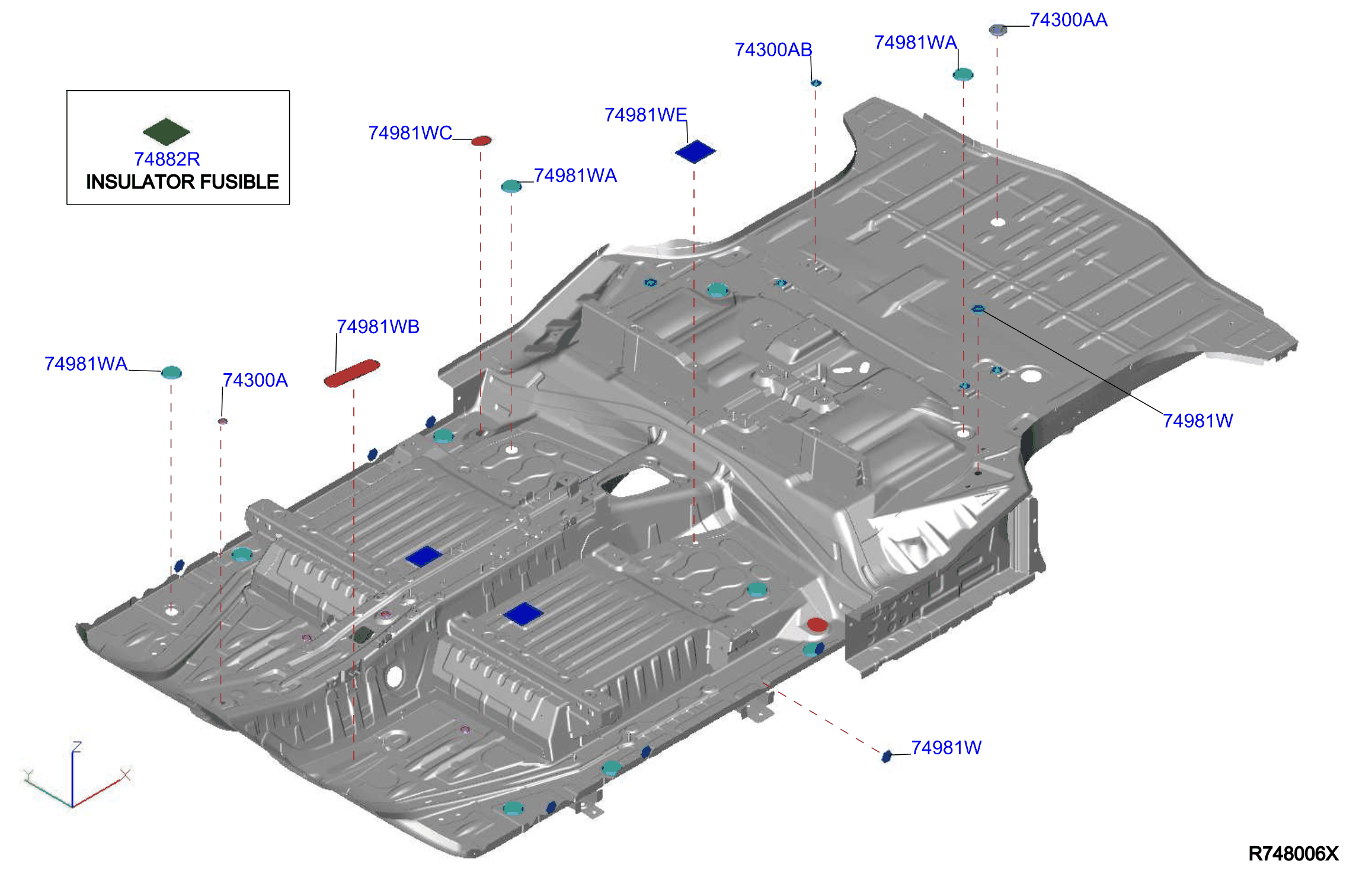 Diagram FLOOR FITTING for your Nissan