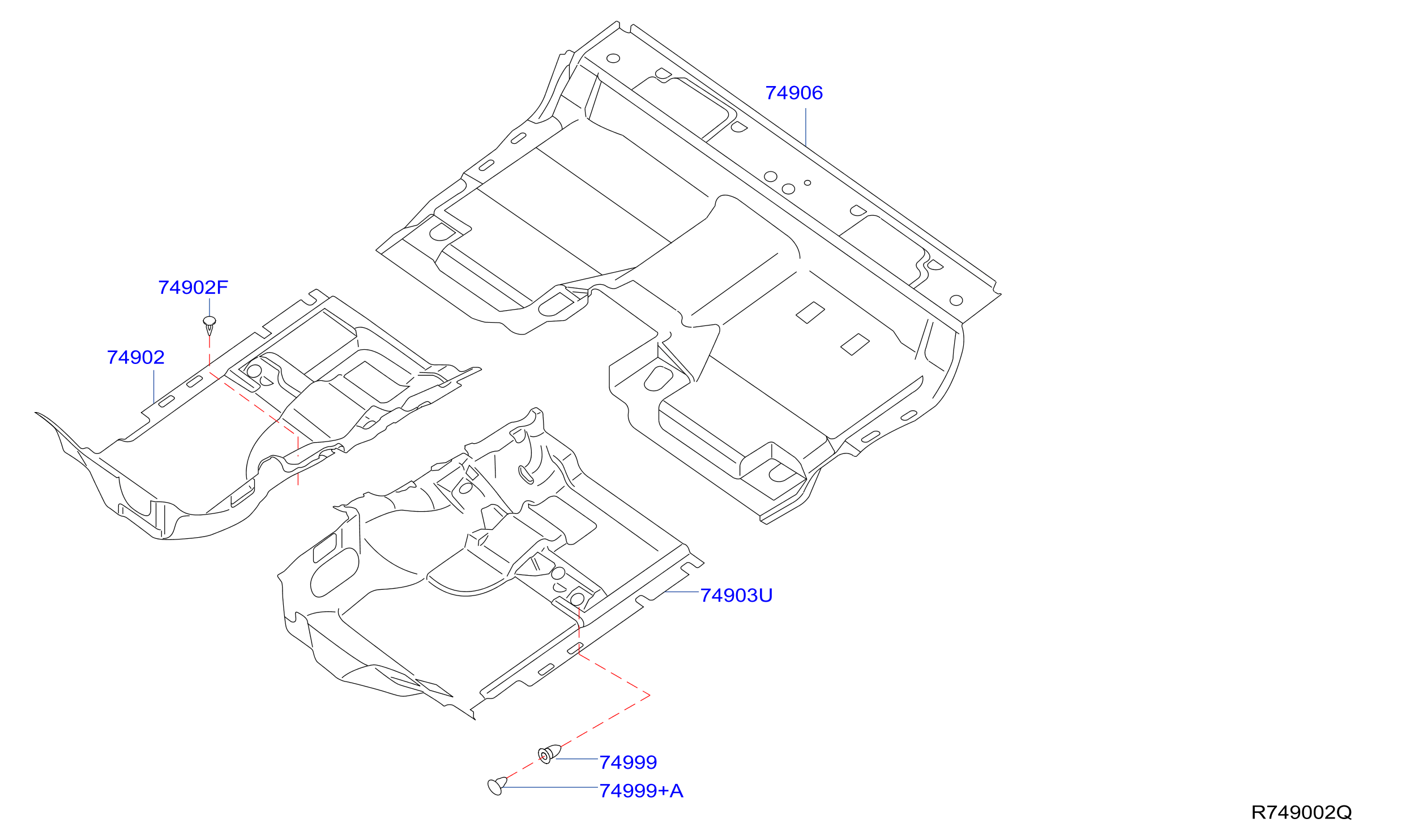 Diagram FLOOR TRIMMING for your Nissan Frontier  