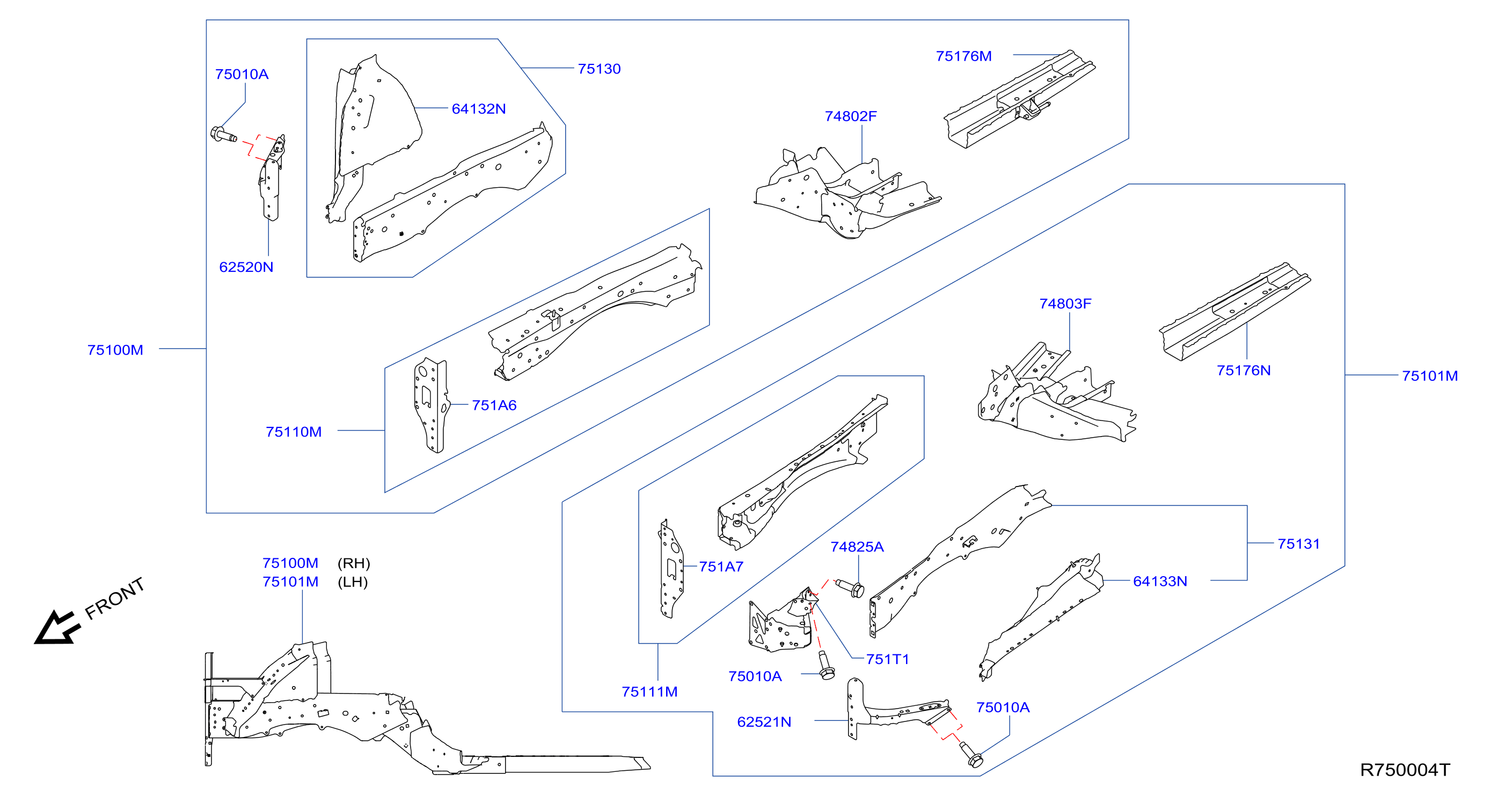 Diagram MEMBER & FITTING for your Nissan