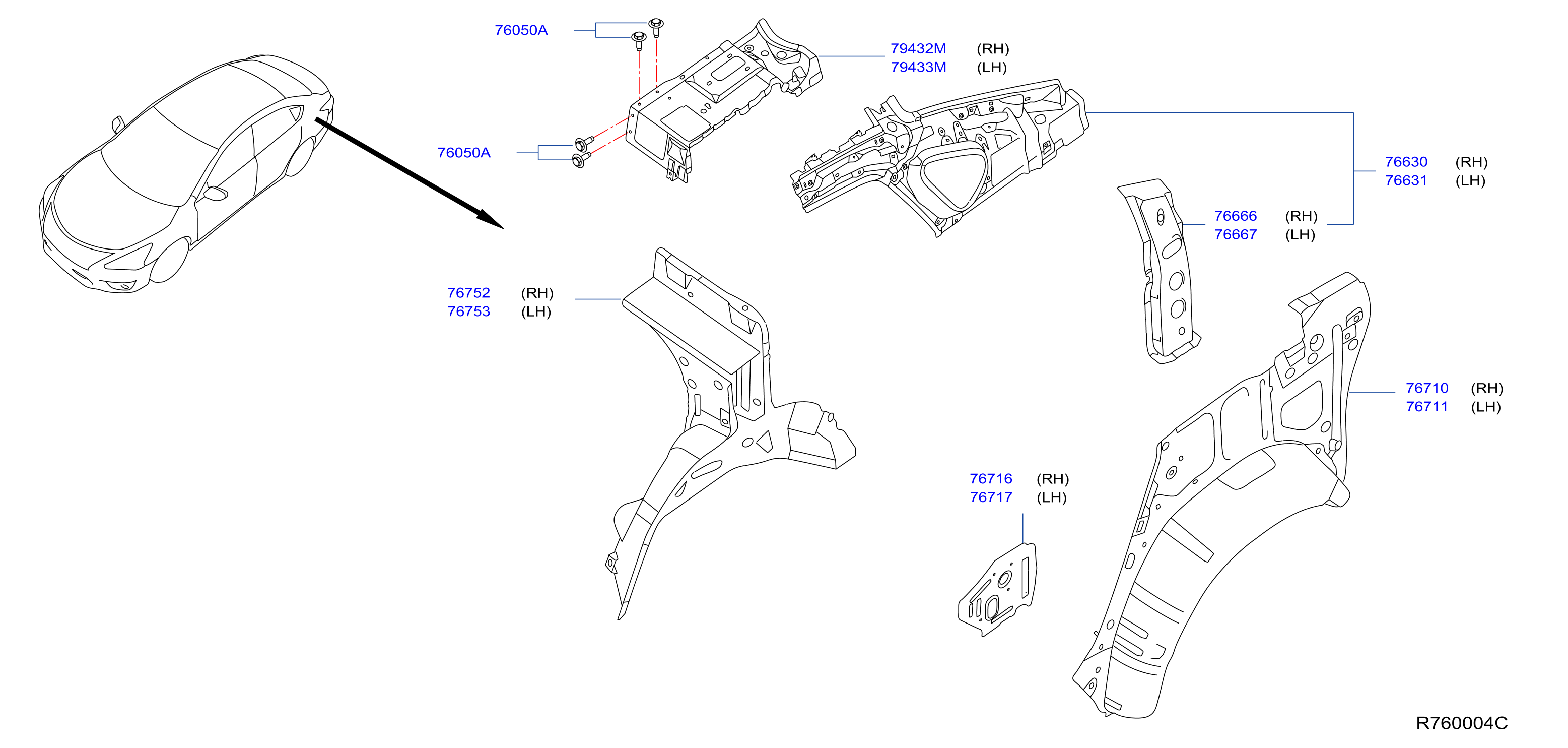 Diagram BODY SIDE PANEL for your 2014 Nissan Sentra   