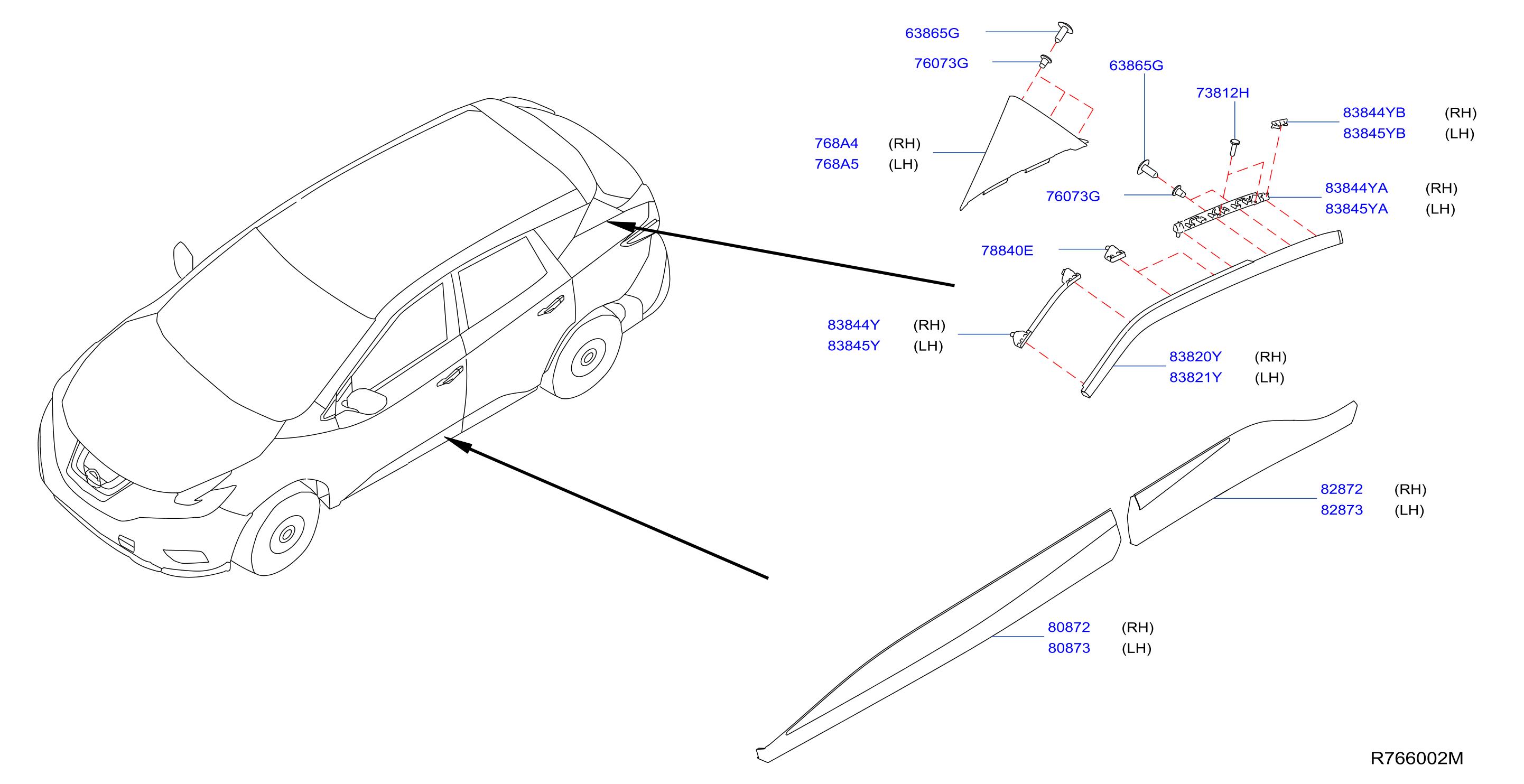 Diagram BODY SIDE MOULDING for your 2016 Nissan Murano Platinum  