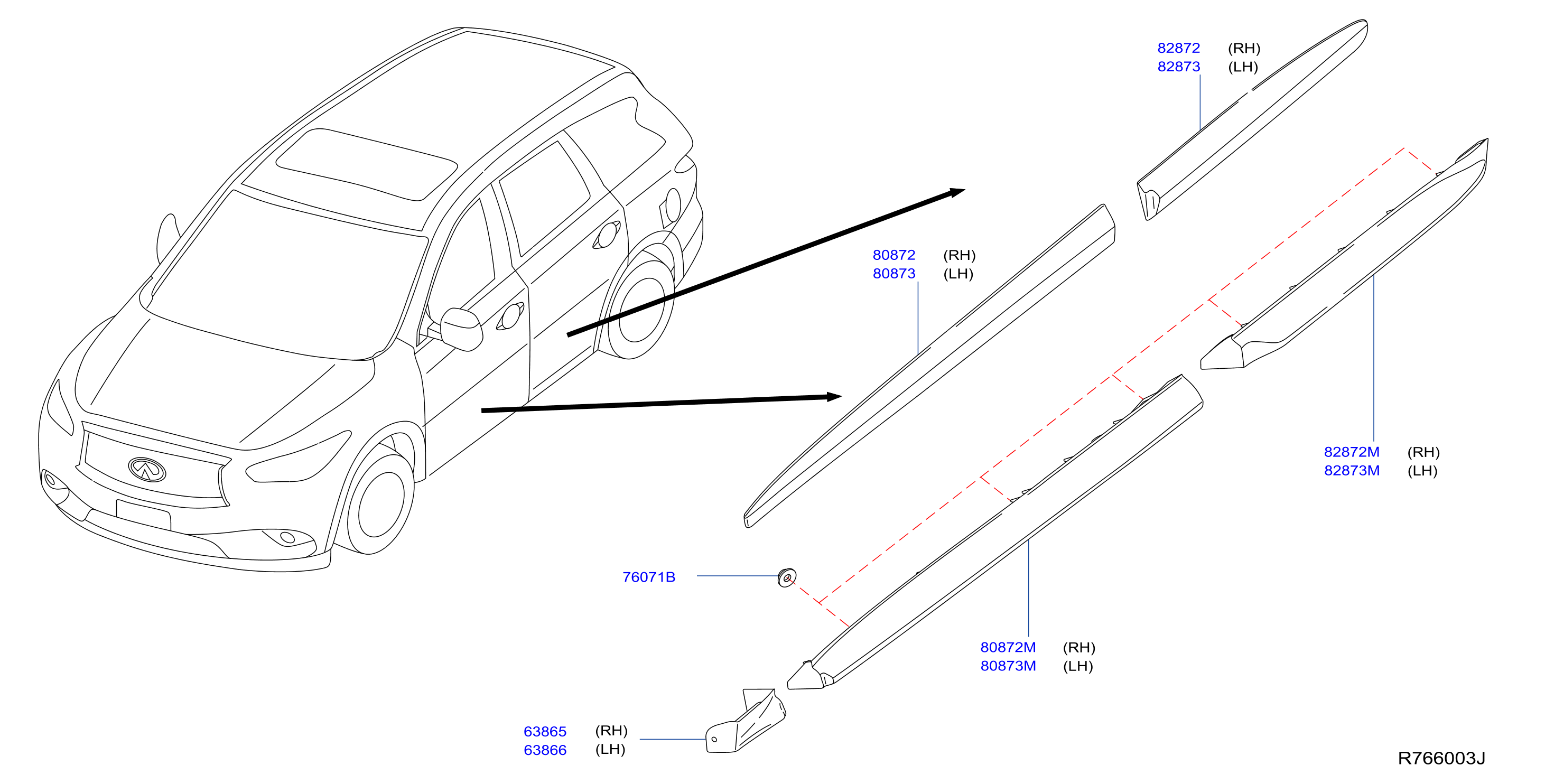 Diagram BODY SIDE MOULDING for your INFINITI