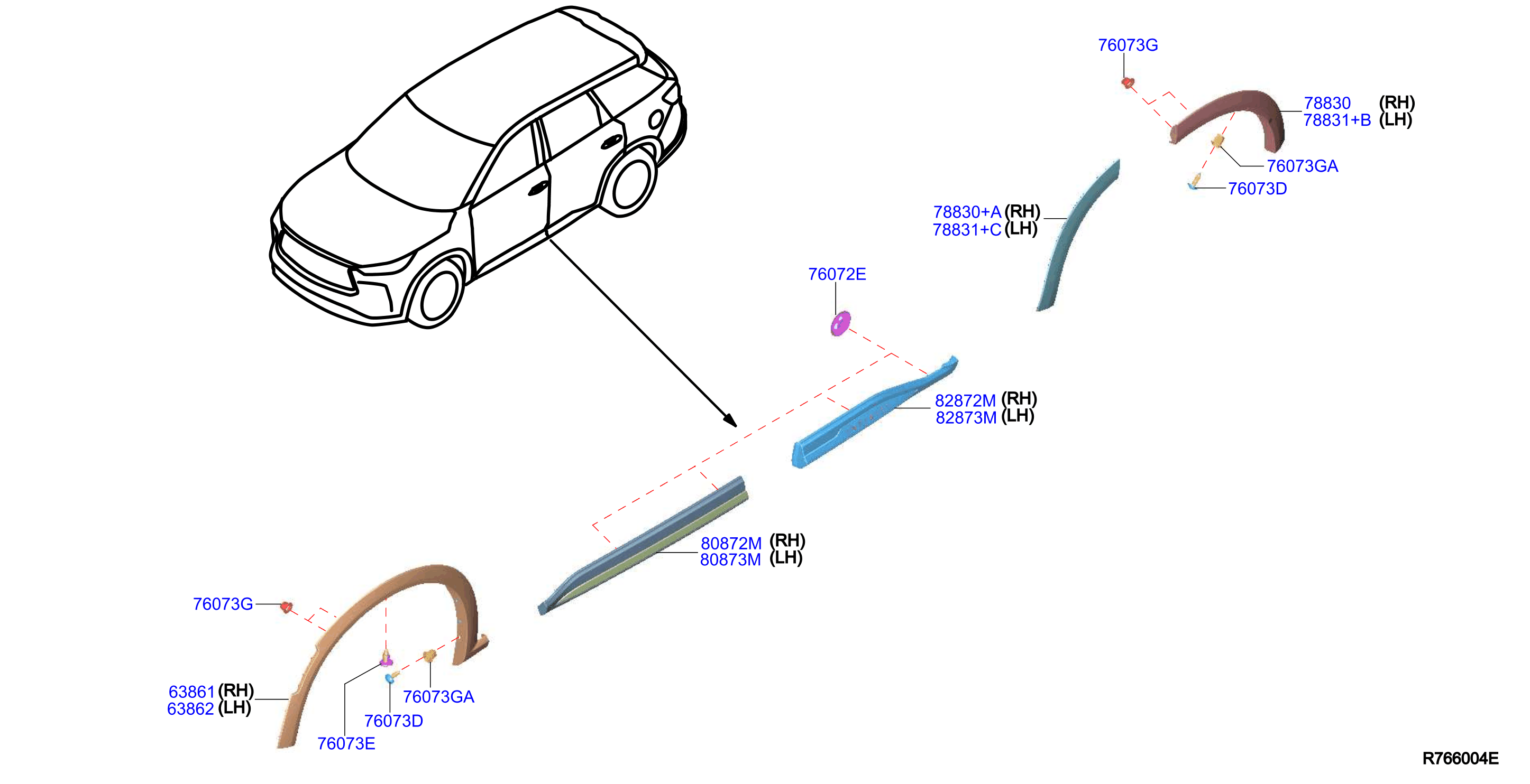 Diagram BODY SIDE MOULDING for your INFINITI