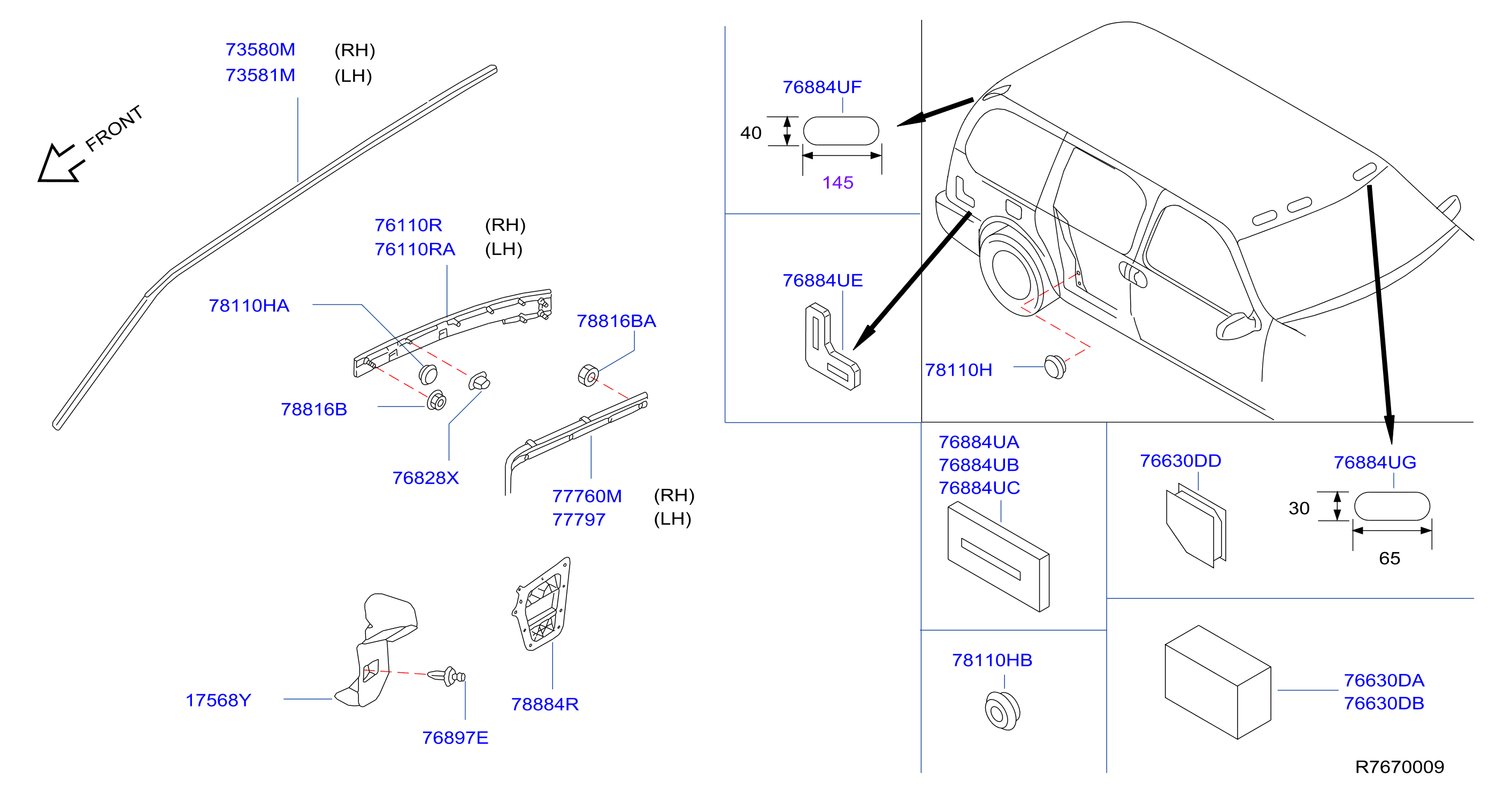 Diagram BODY SIDE FITTING for your 2022 Nissan Rogue S 2ROW CVT 4WD/AWD 