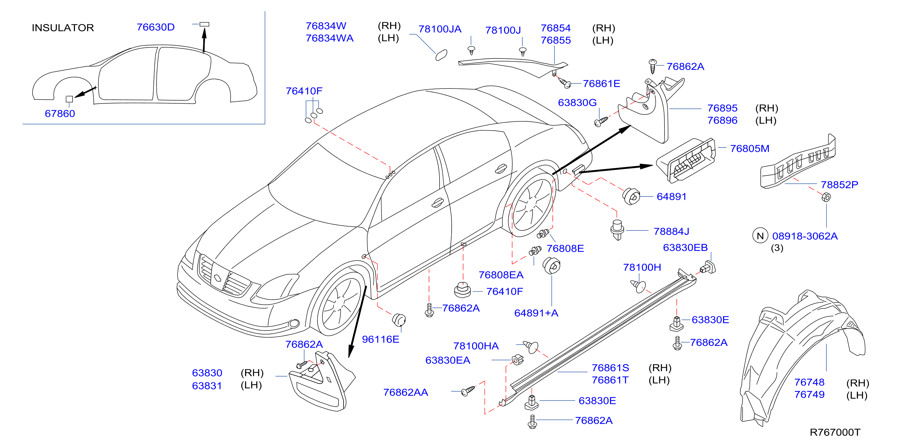 Diagram BODY SIDE FITTING for your 1978 Nissan 280ZX   