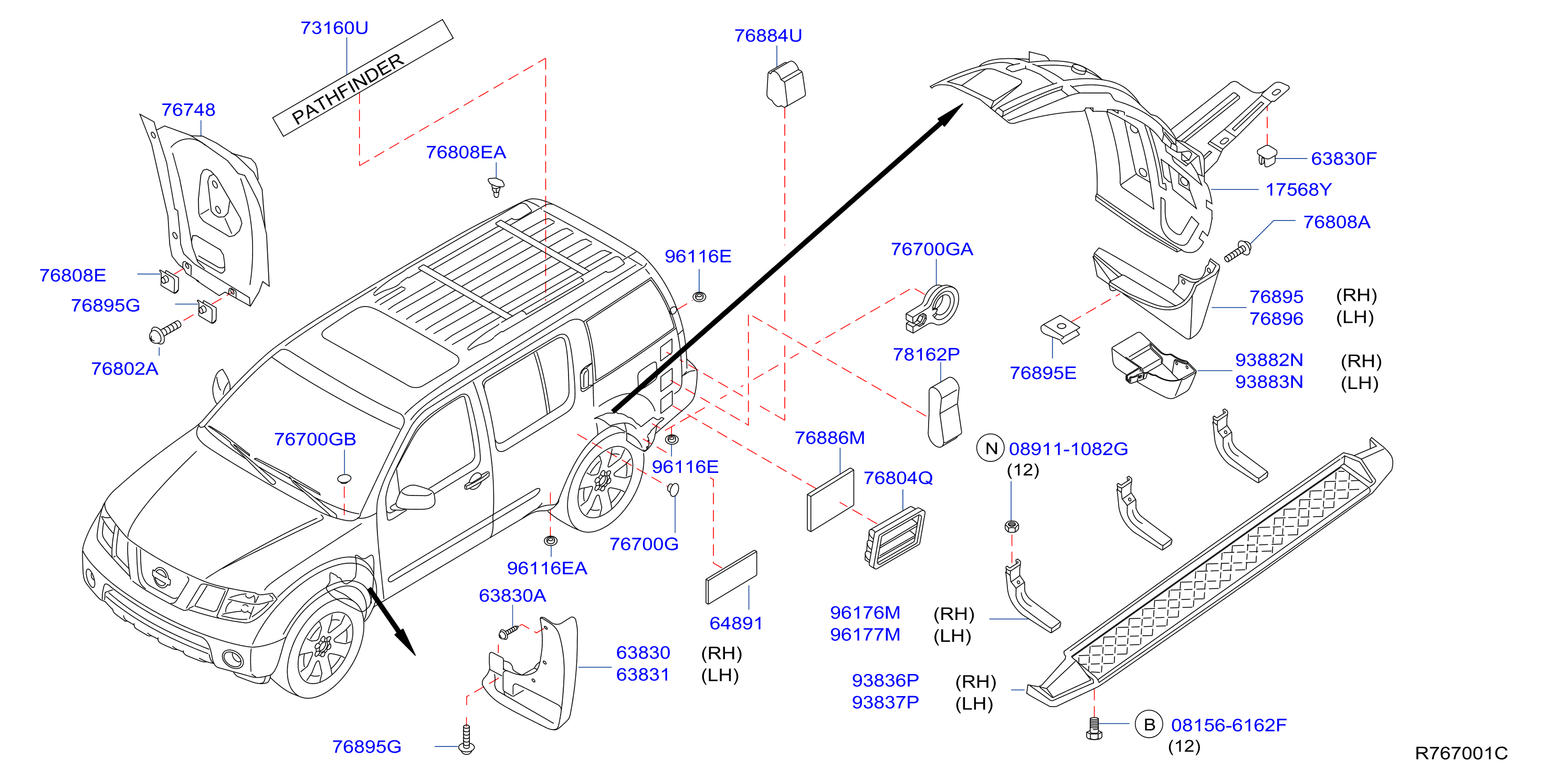 Diagram BODY SIDE FITTING for your Nissan