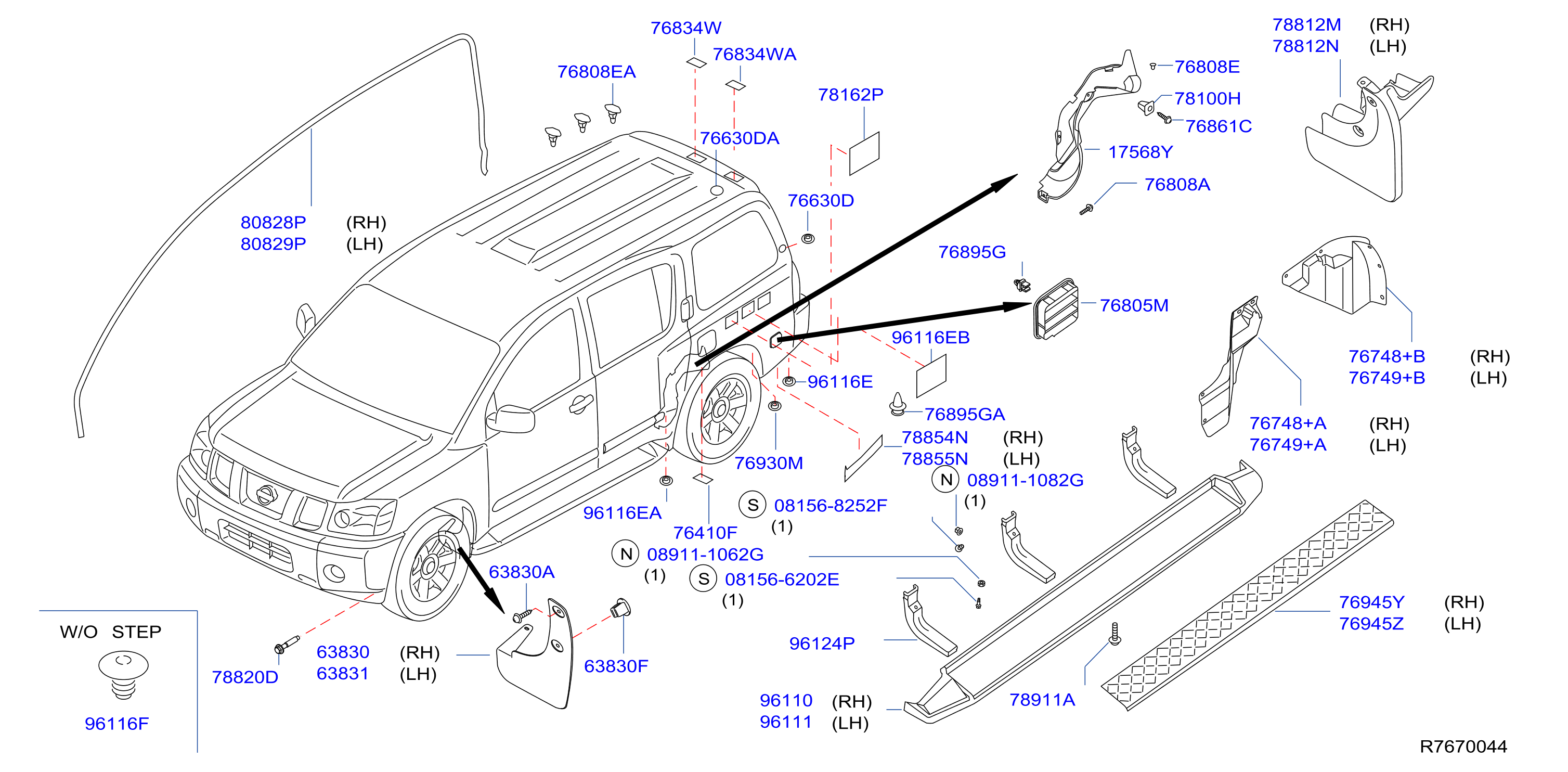 Diagram BODY SIDE FITTING for your 1978 Nissan 280ZX   